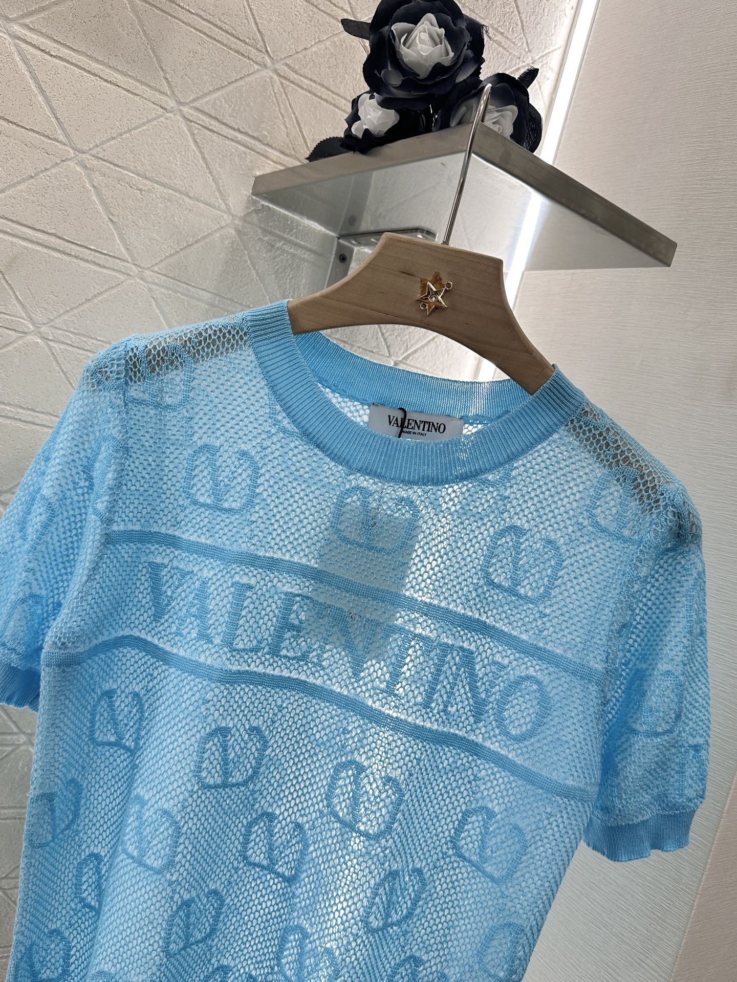 V*♥2025 new product Jacquard knitted short sleeves