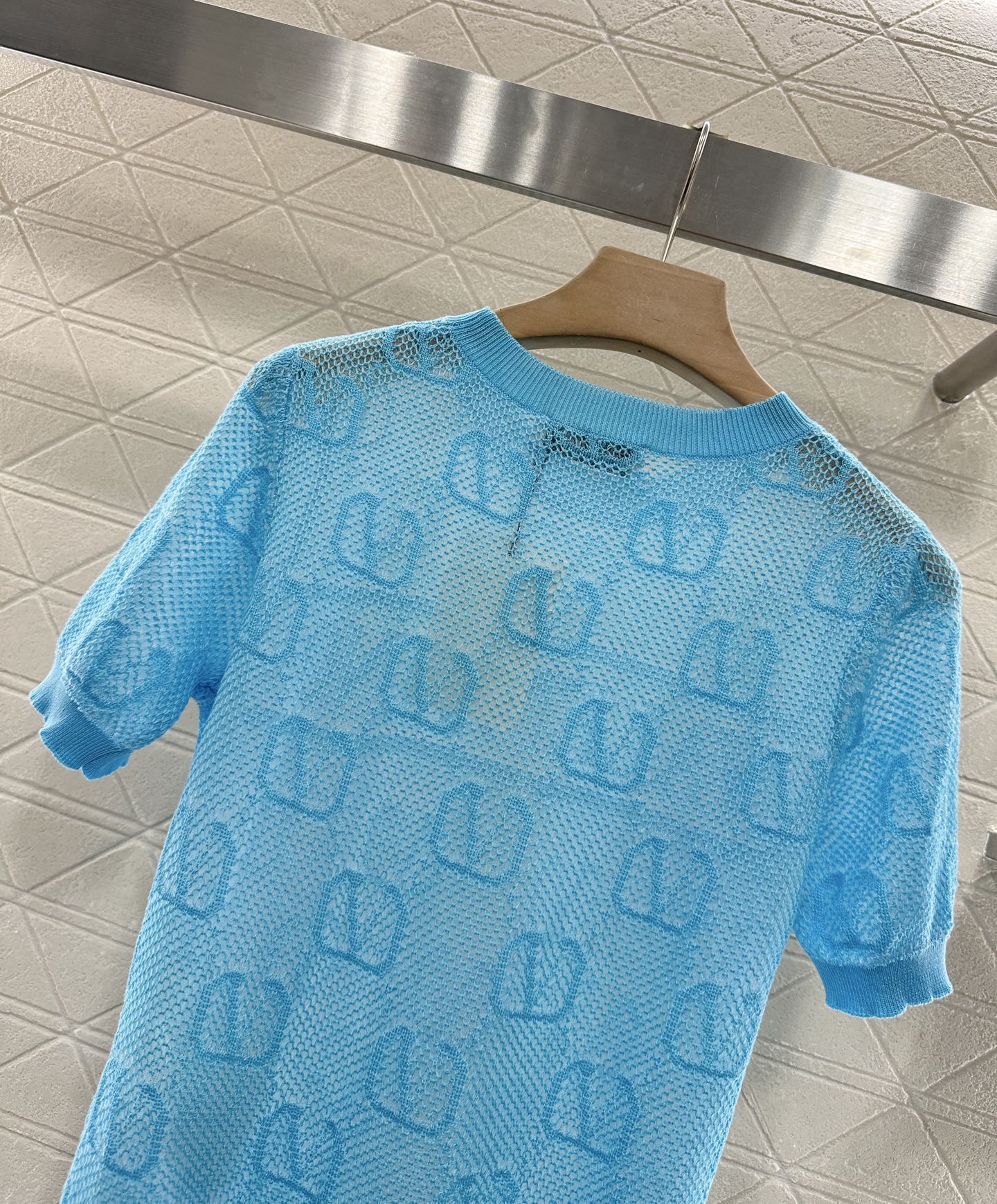 V*♥2025 new product Jacquard knitted short sleeves