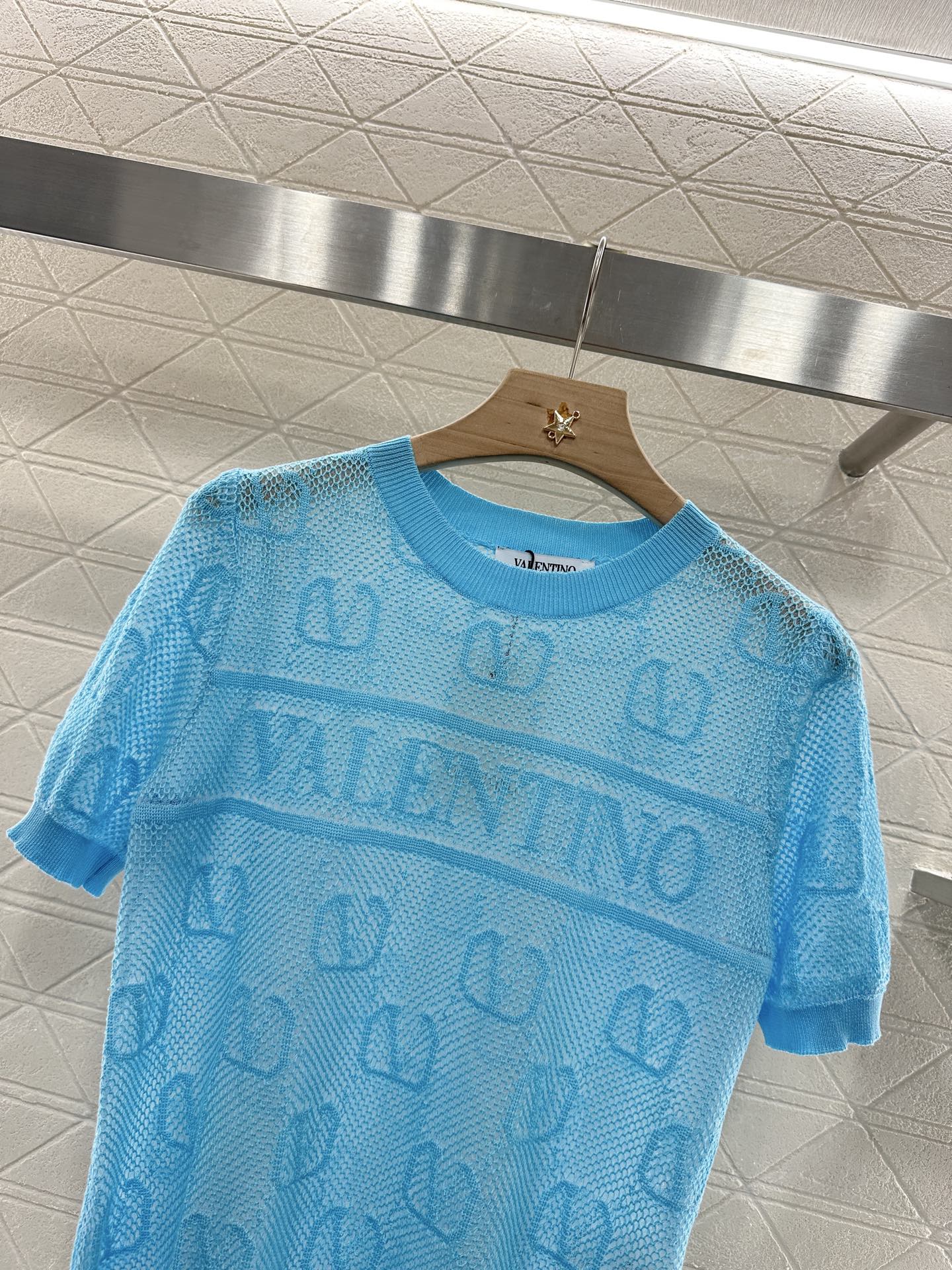 V*♥2025 new product Jacquard knitted short sleeves