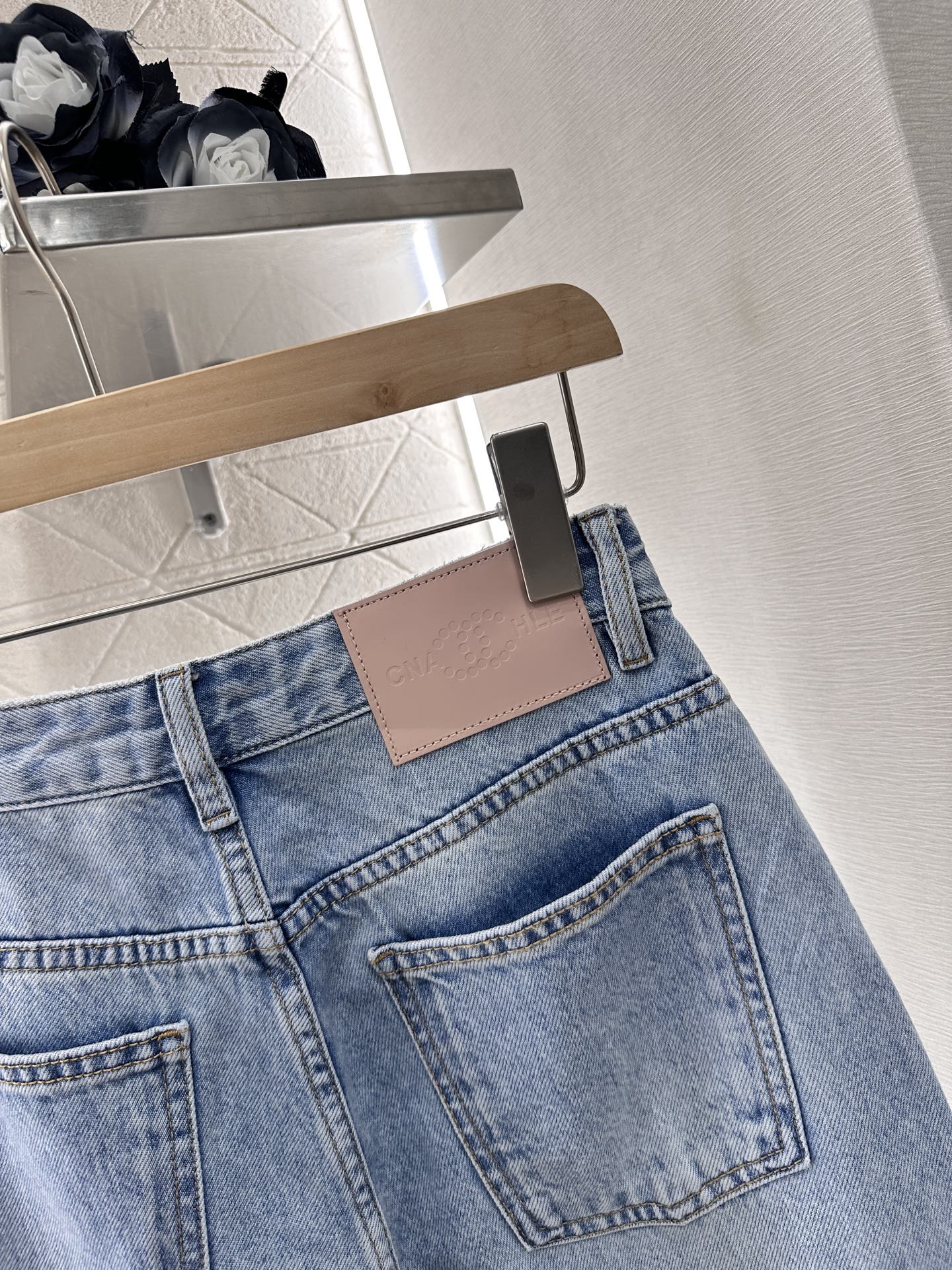 C*♥2025 new products Diamond-studded denim trousers