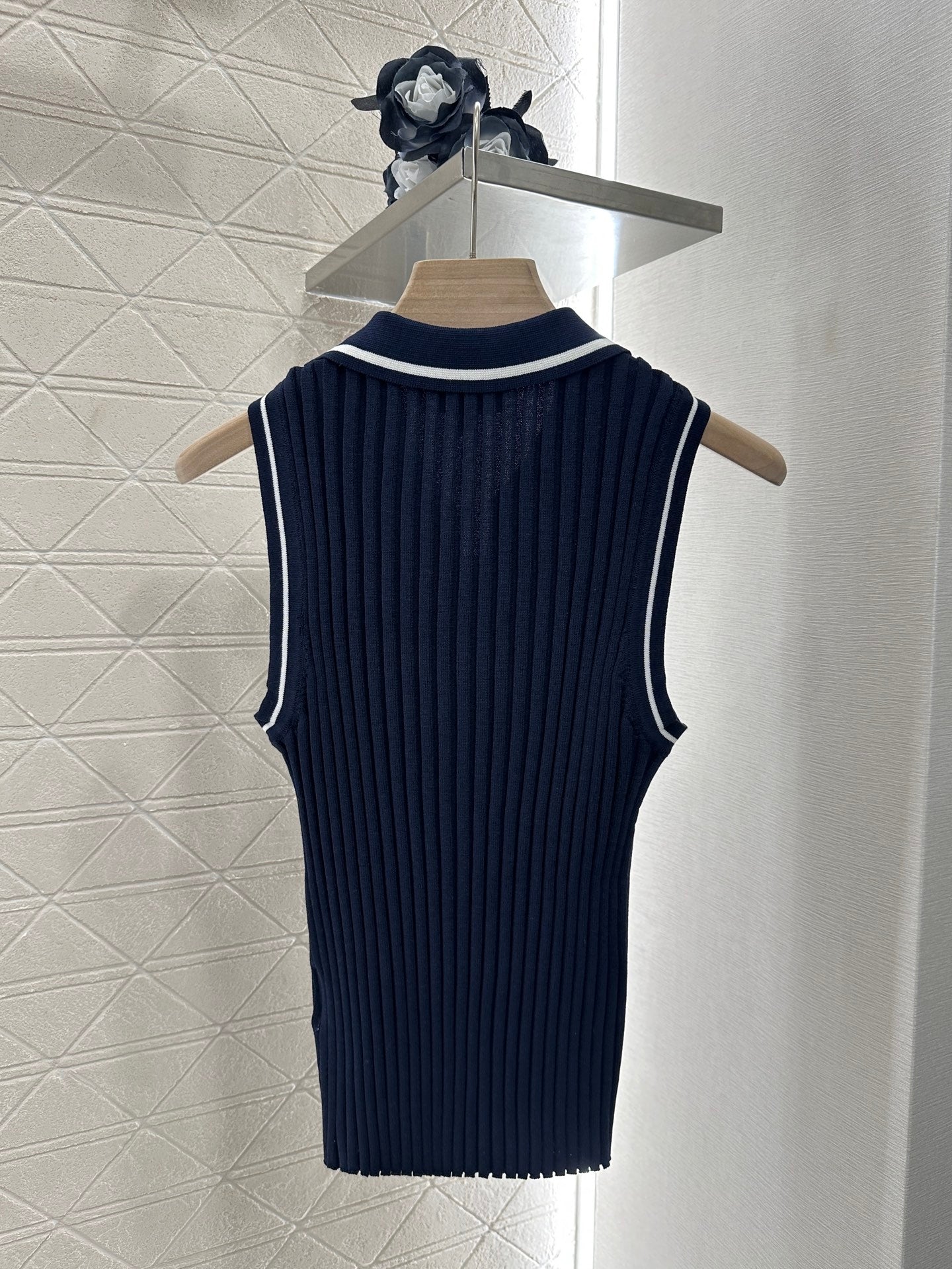 C*♥2025 new product Striped knitted vest
