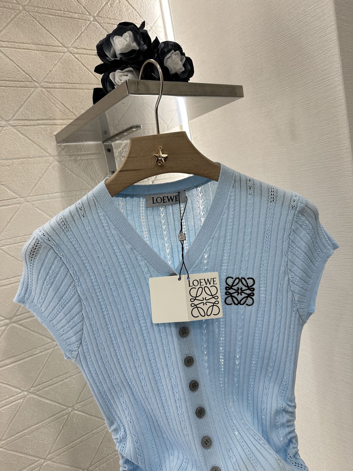 L*♥2025 new product Embroidered knitted short sleeves
