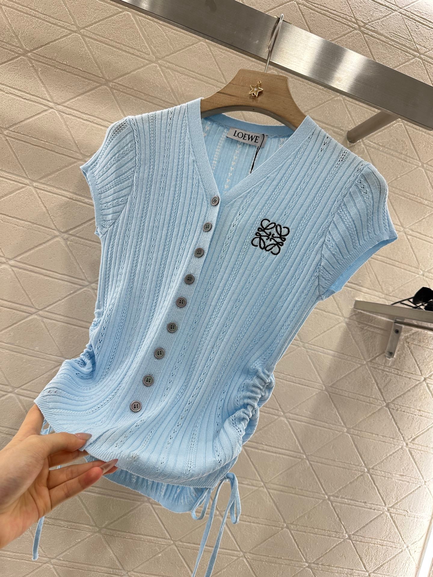 L*♥2025 new product Embroidered knitted short sleeves