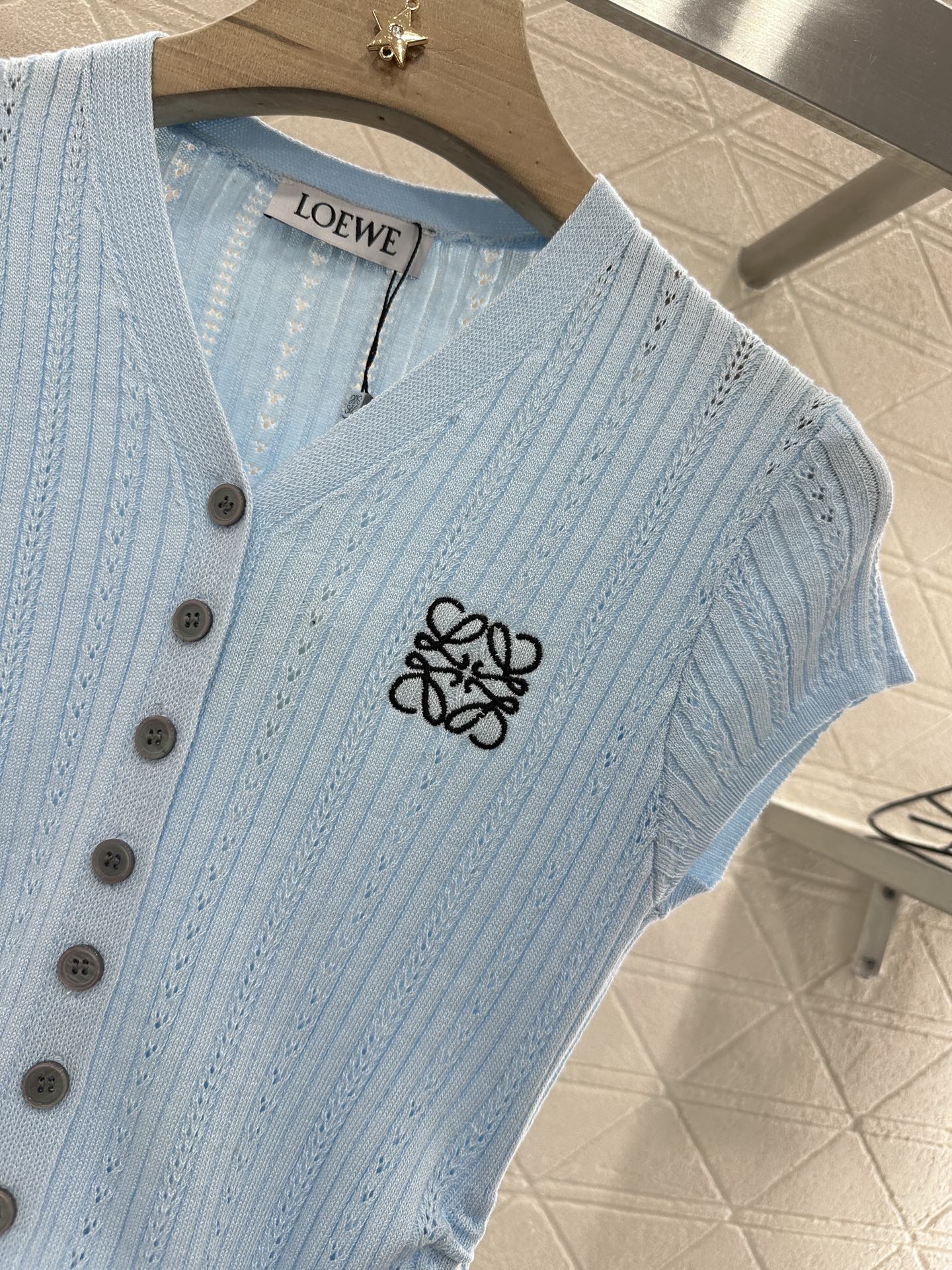 L*♥2025 new product Embroidered knitted short sleeves