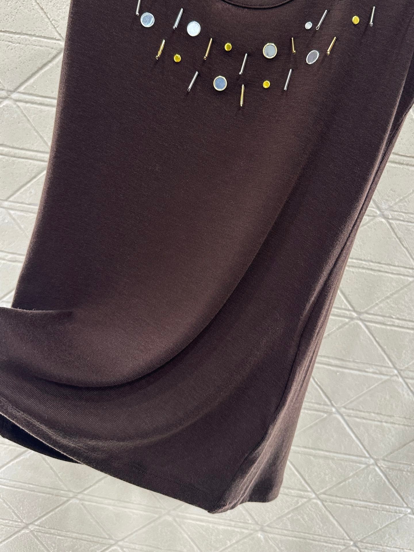 Mi*mi*♥2025 new product Beaded cotton vest