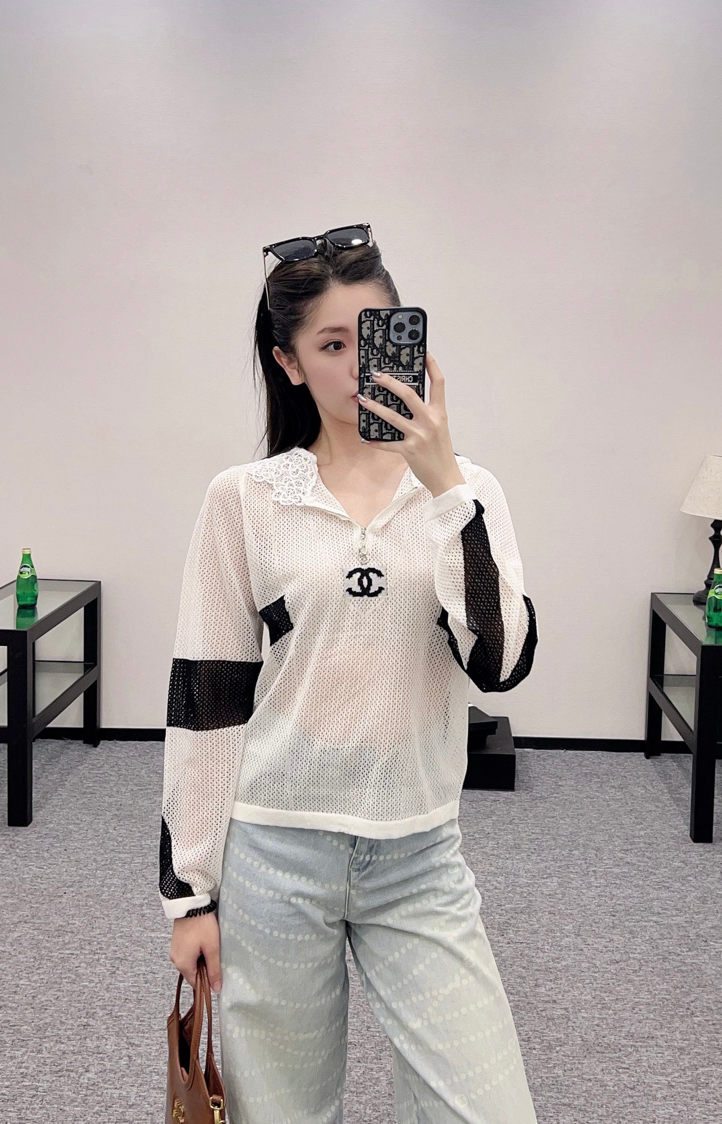 C*♥2025 new product Hollow knitted long sleeves