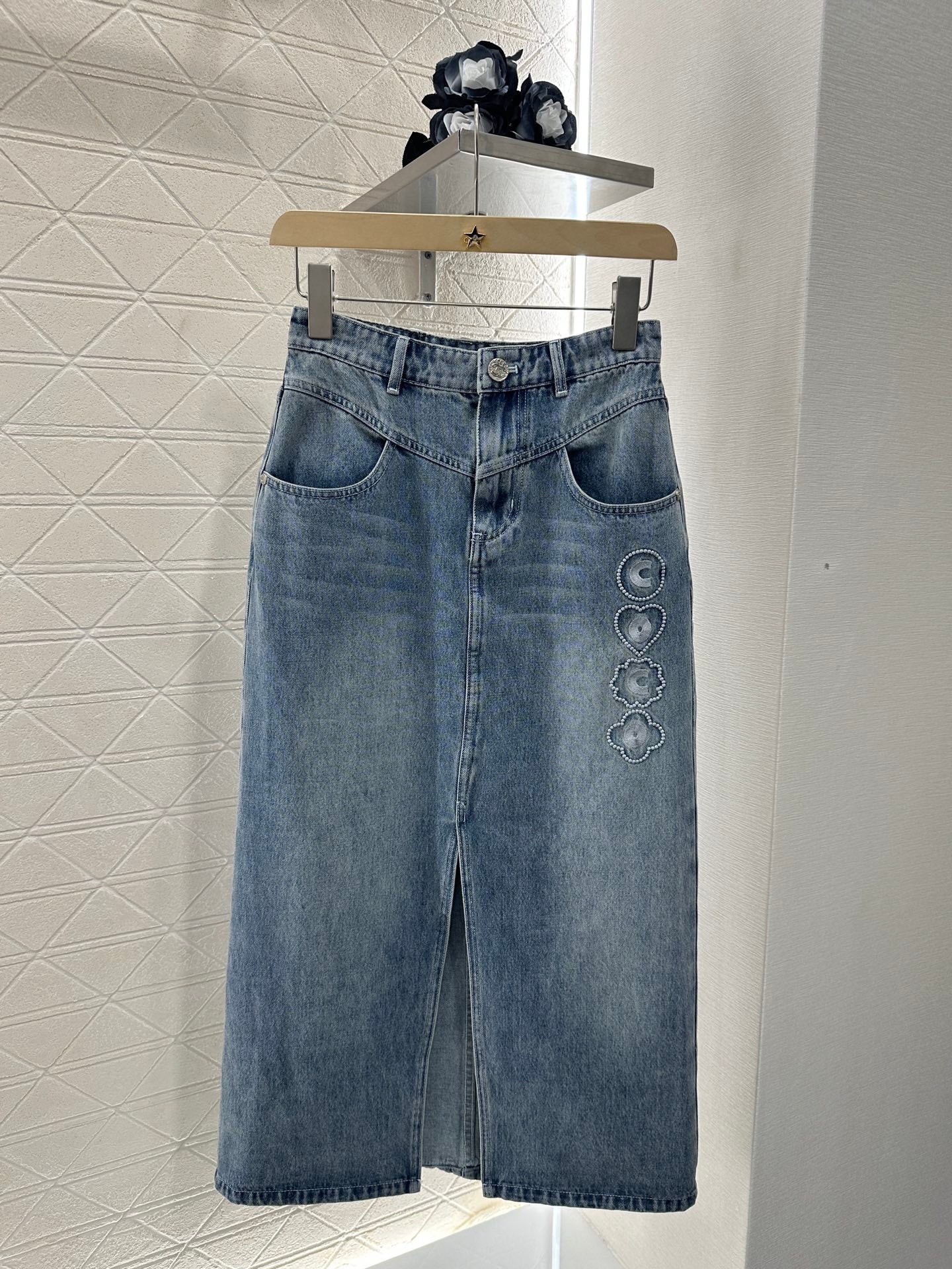 C*♥2025 new product Denim long skirt