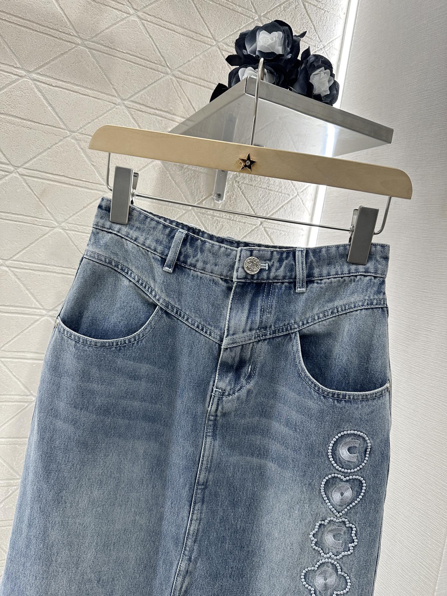 C*♥2025 new product Denim long skirt