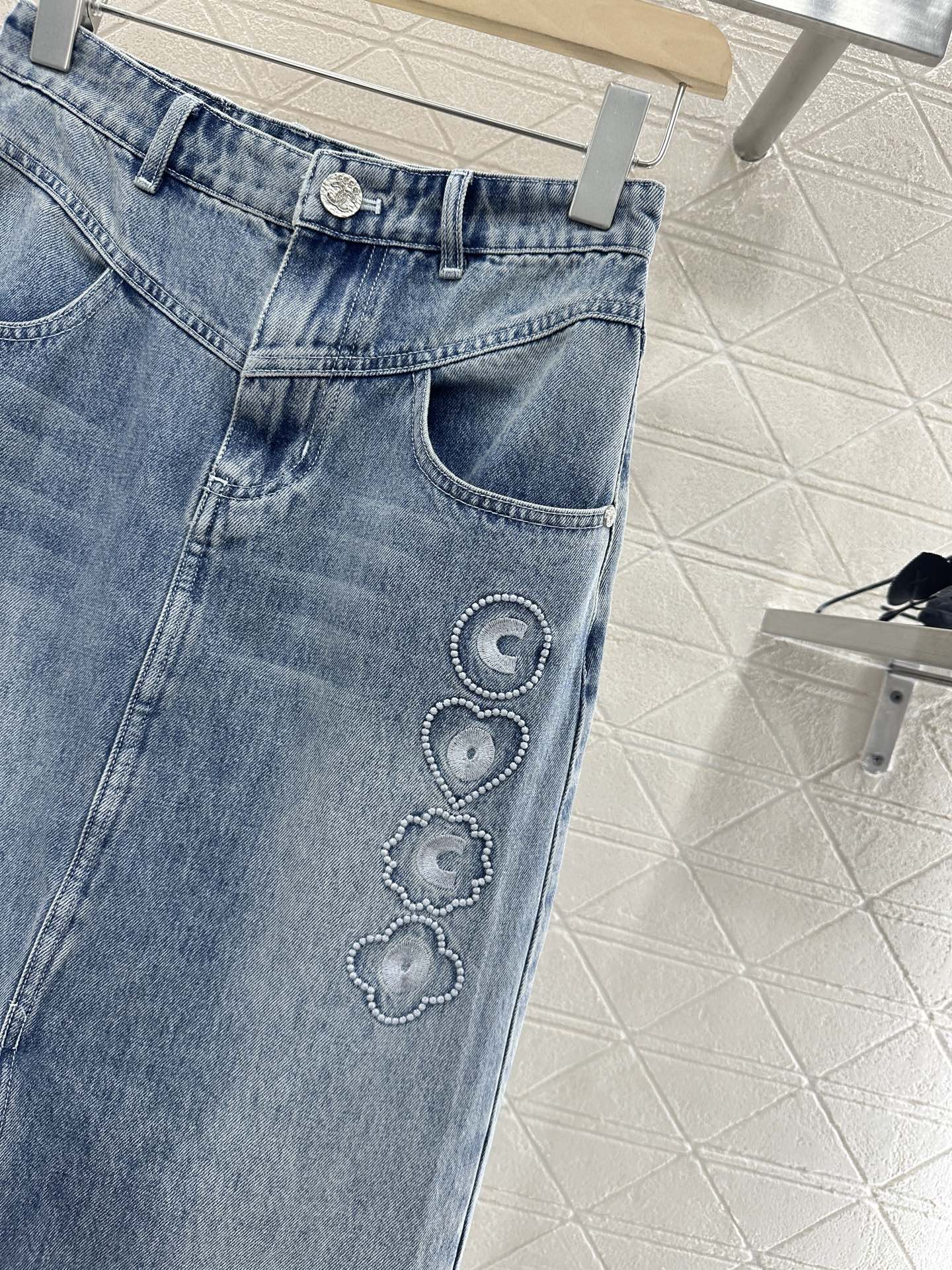C*♥2025 new product Denim long skirt