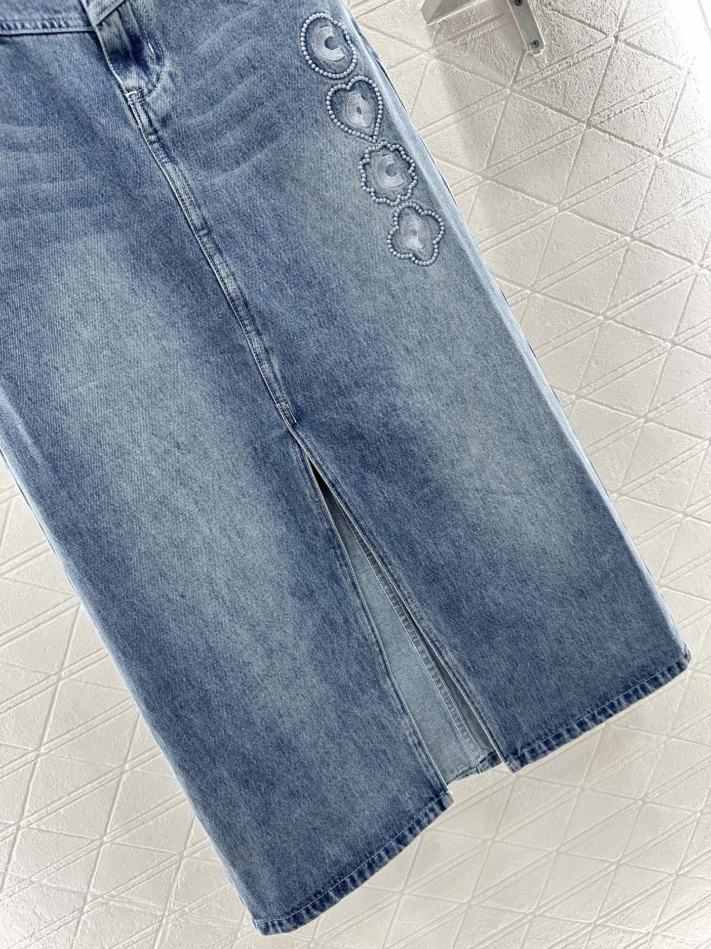 C*♥2025 new product Denim long skirt