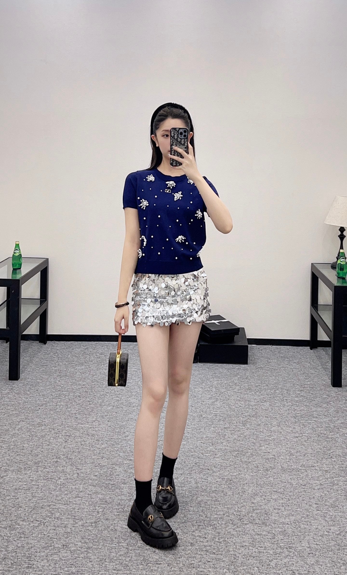 V*♥2025 new product Beaded knitted short sleeves