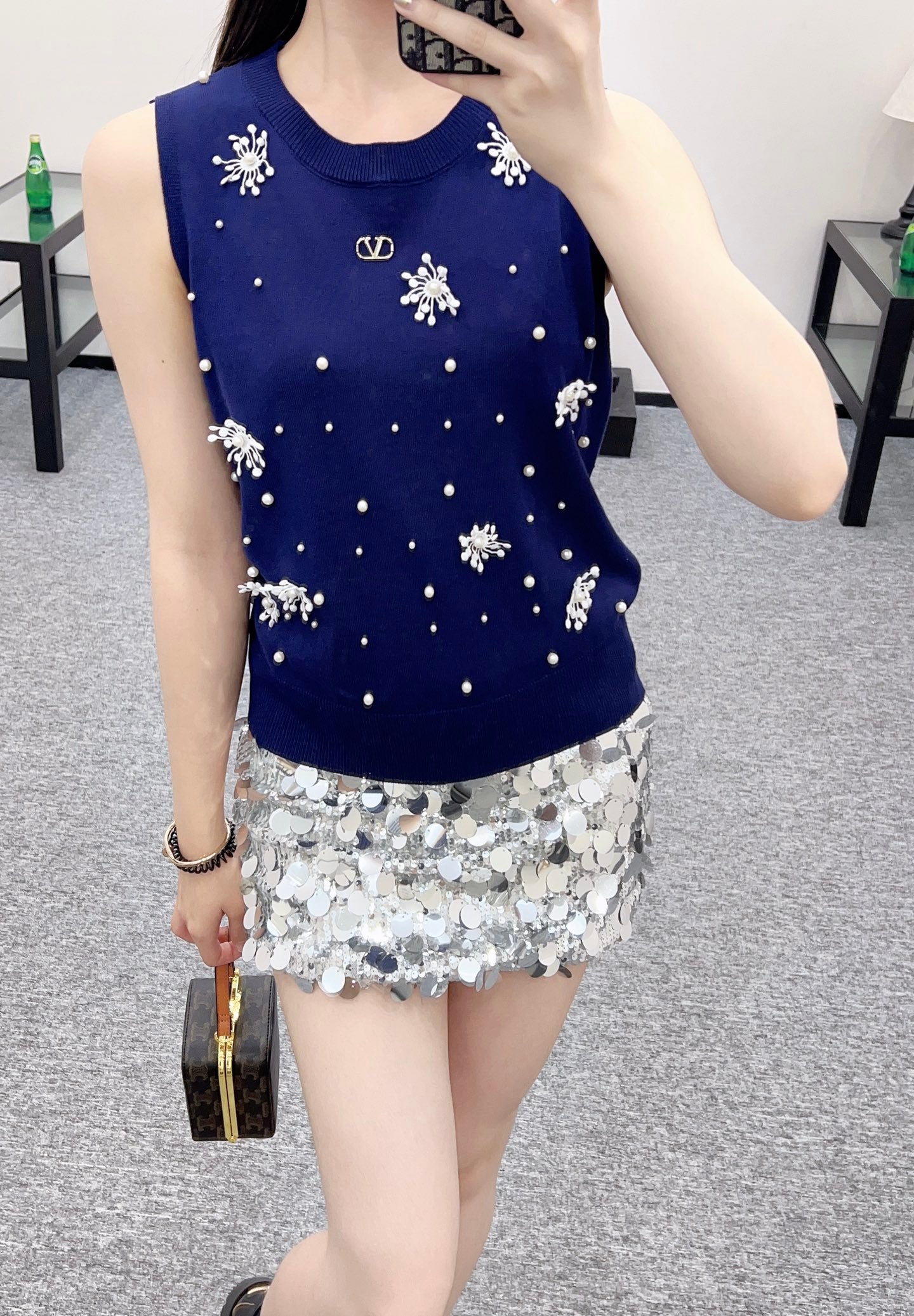 V*♥2025 new product Beaded vest