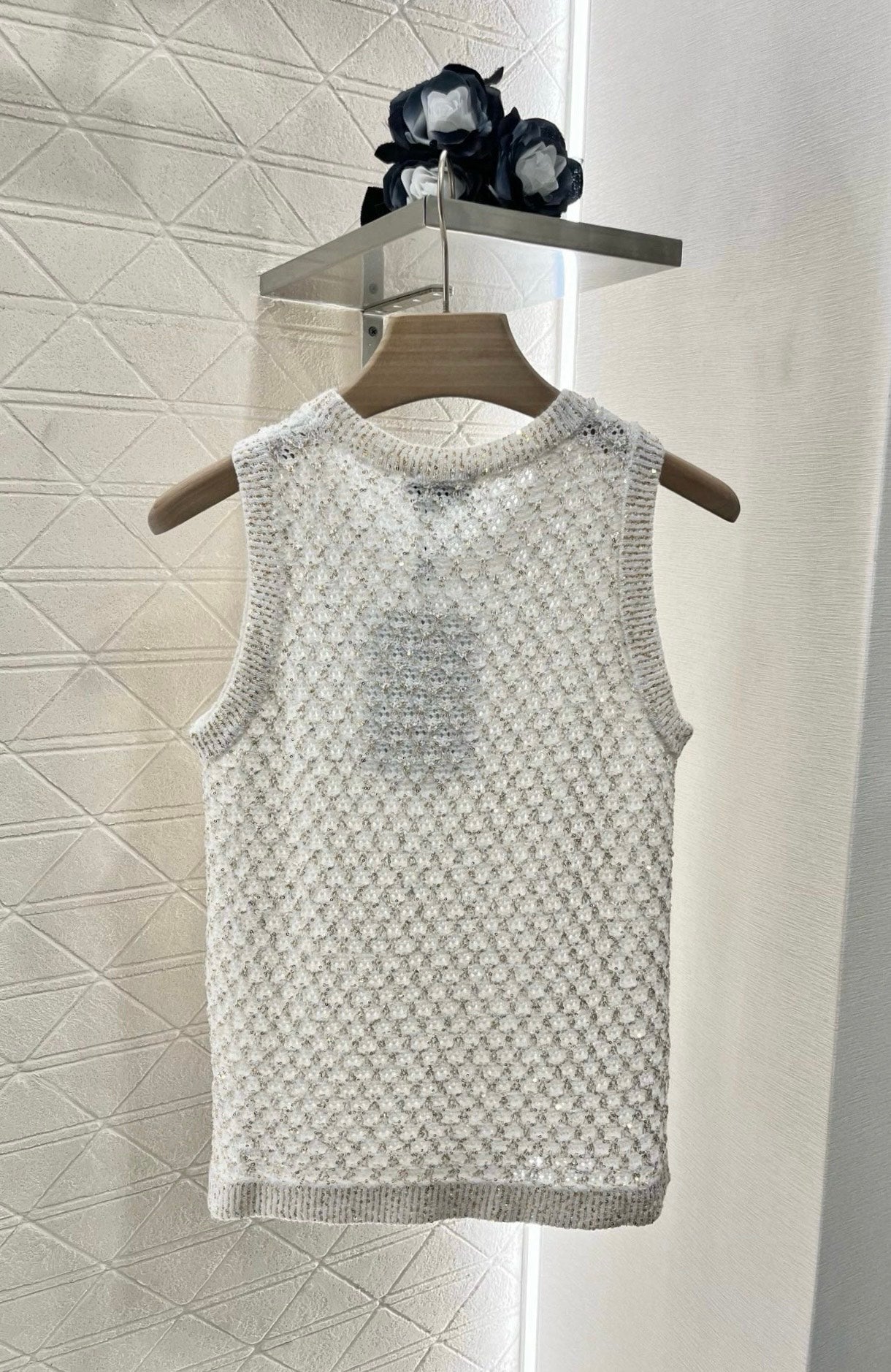 C*♥2025 new product Sequined hollow vest