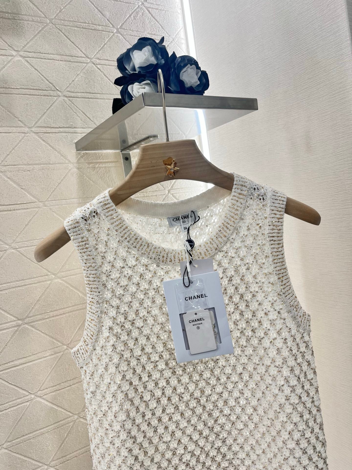 C*♥2025 new product Sequined hollow vest