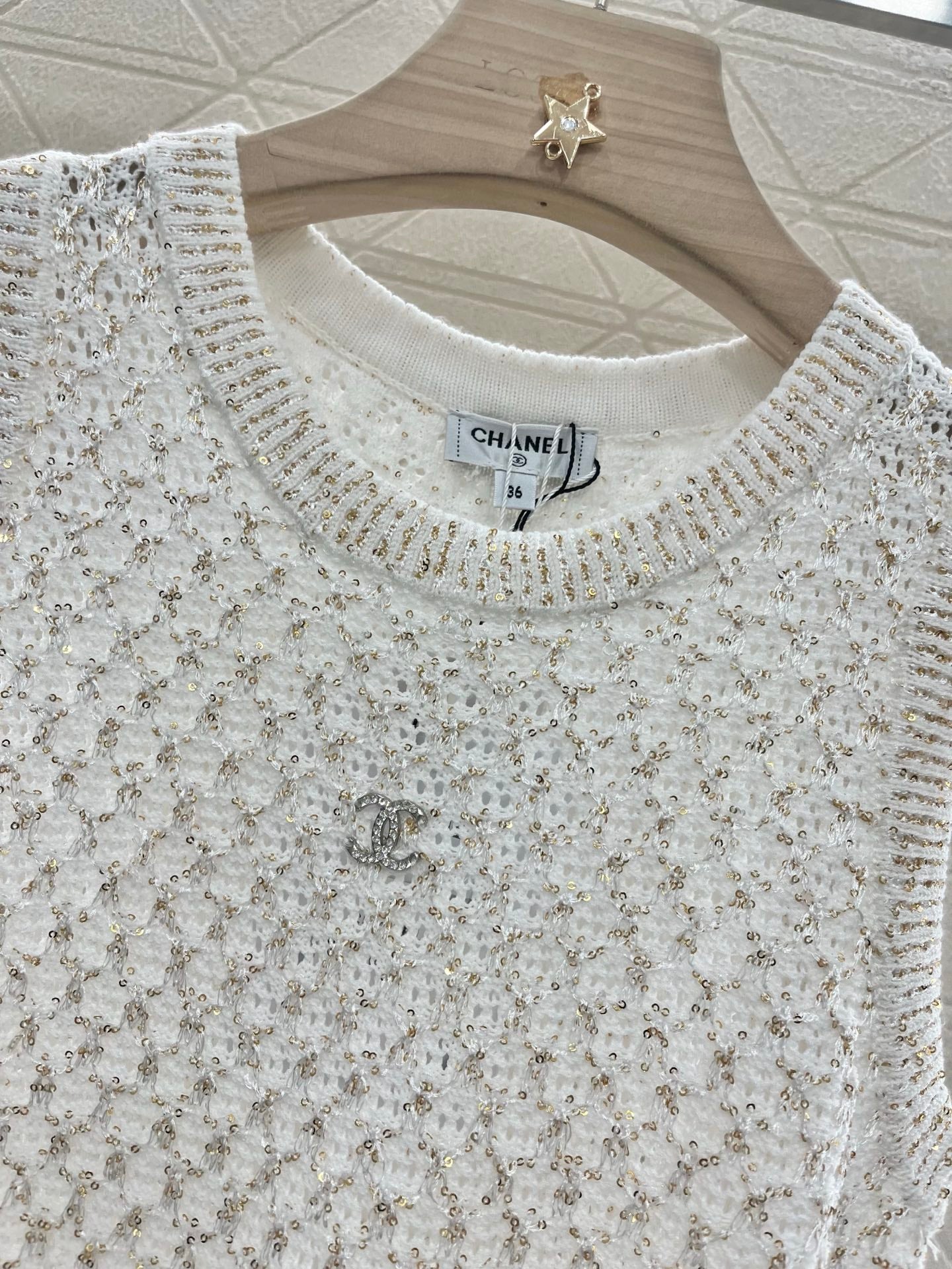 C*♥2025 new product Sequined hollow vest