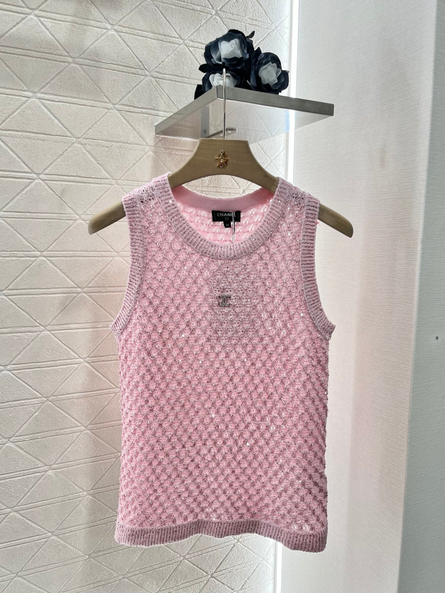 C*♥2025 new product Sequined hollow vest