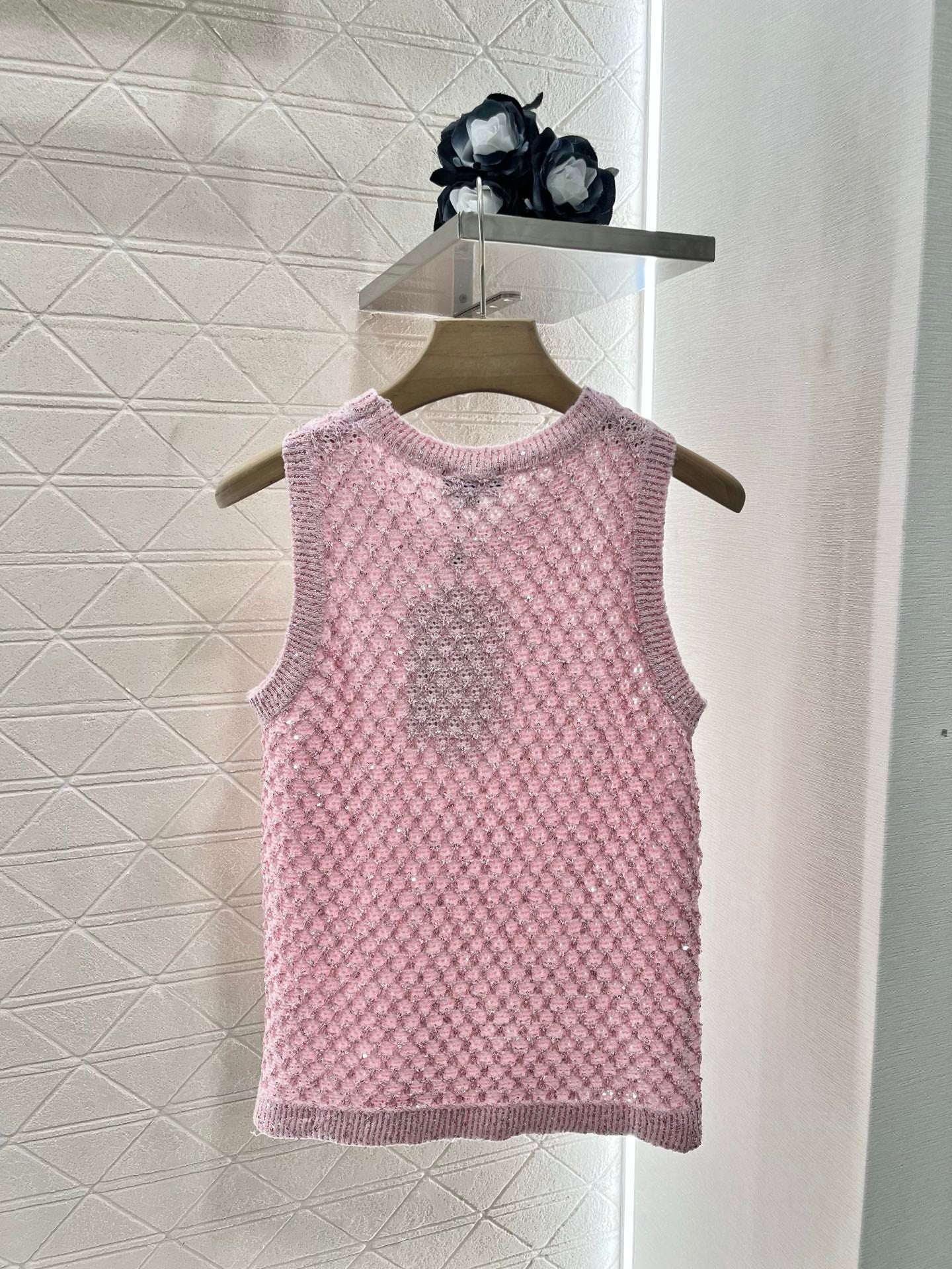C*♥2025 new product Sequined hollow vest