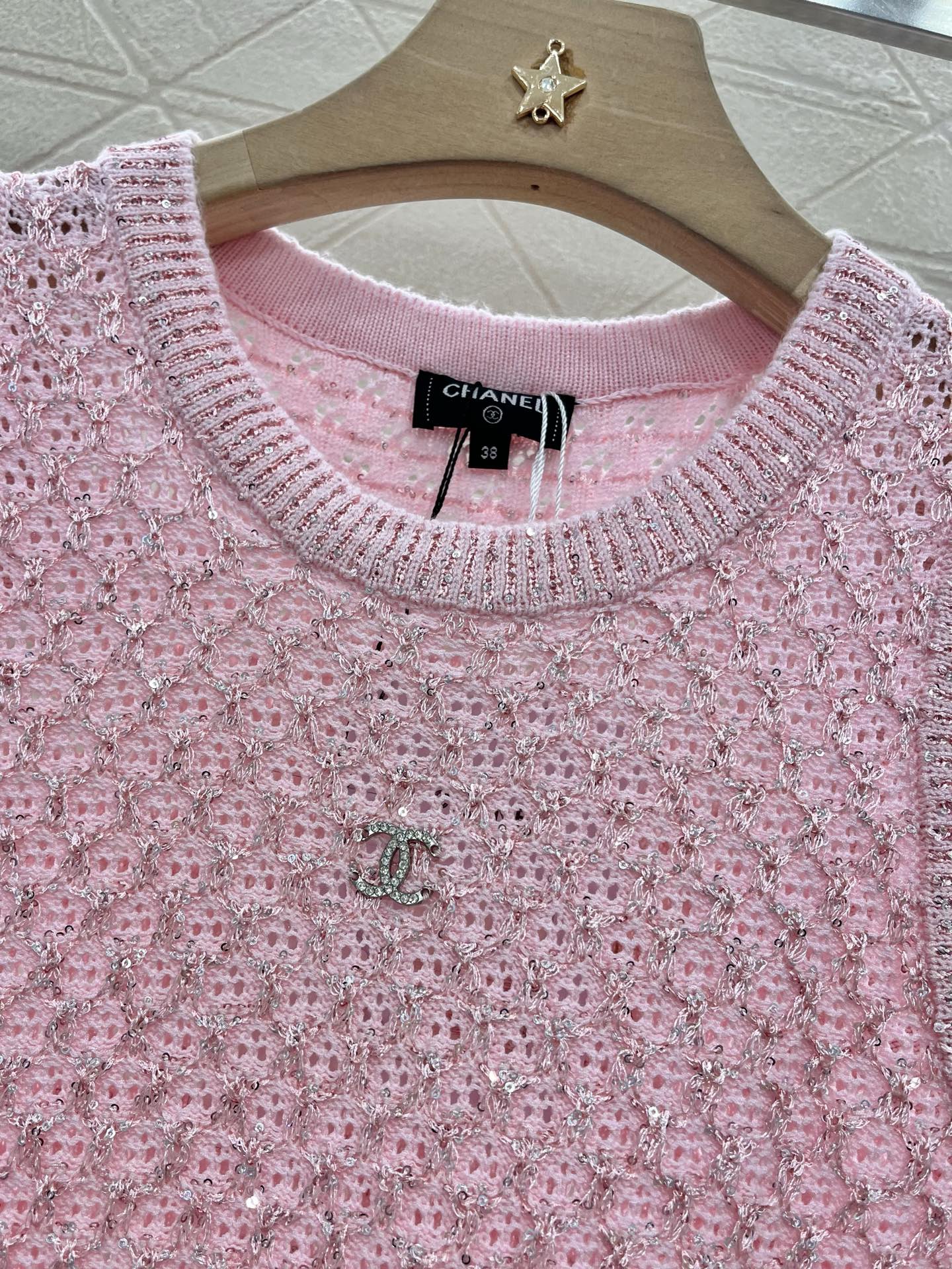 C*♥2025 new product Sequined hollow vest
