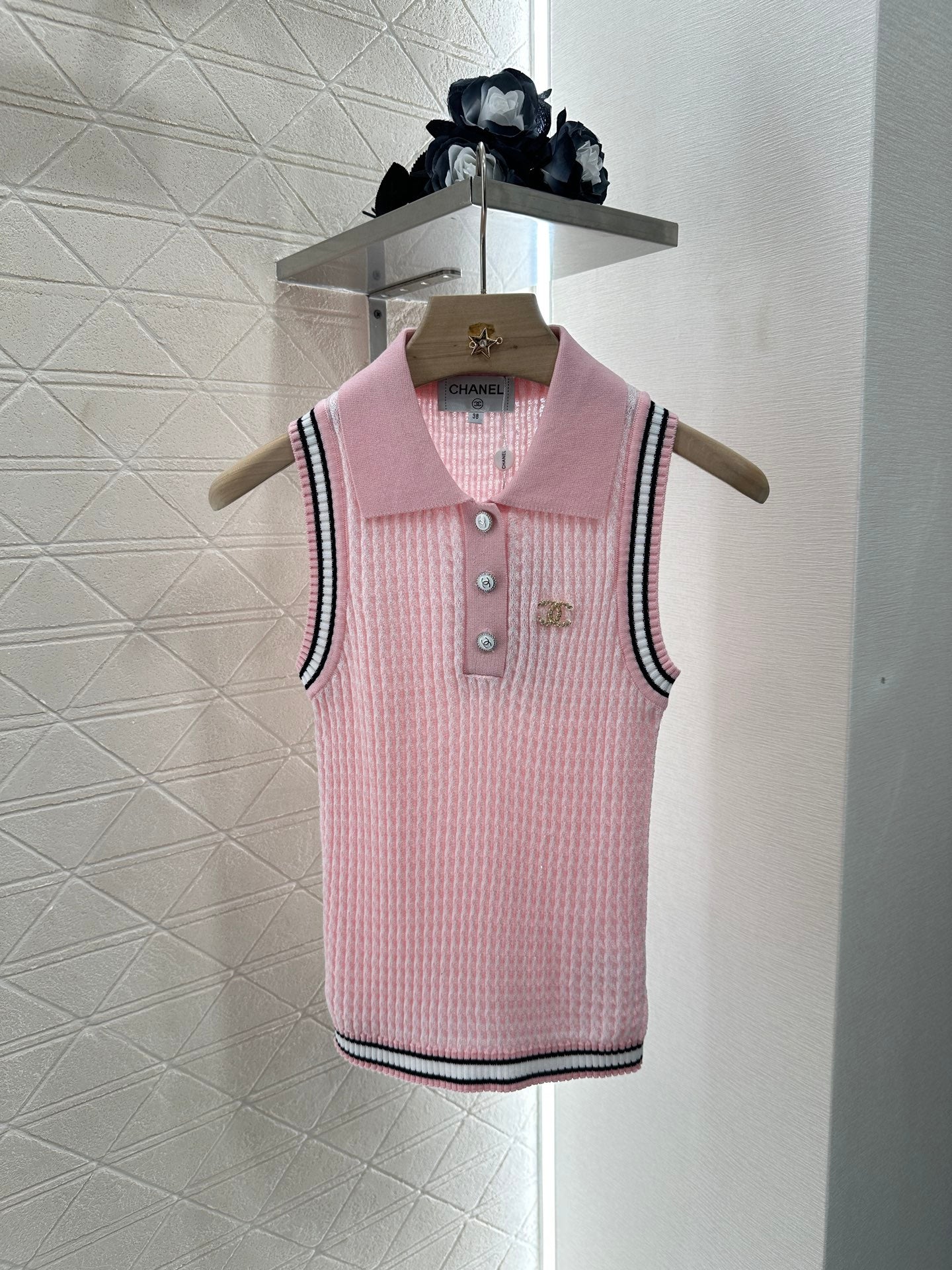 C*♥2025 new product Lapel knitted vest