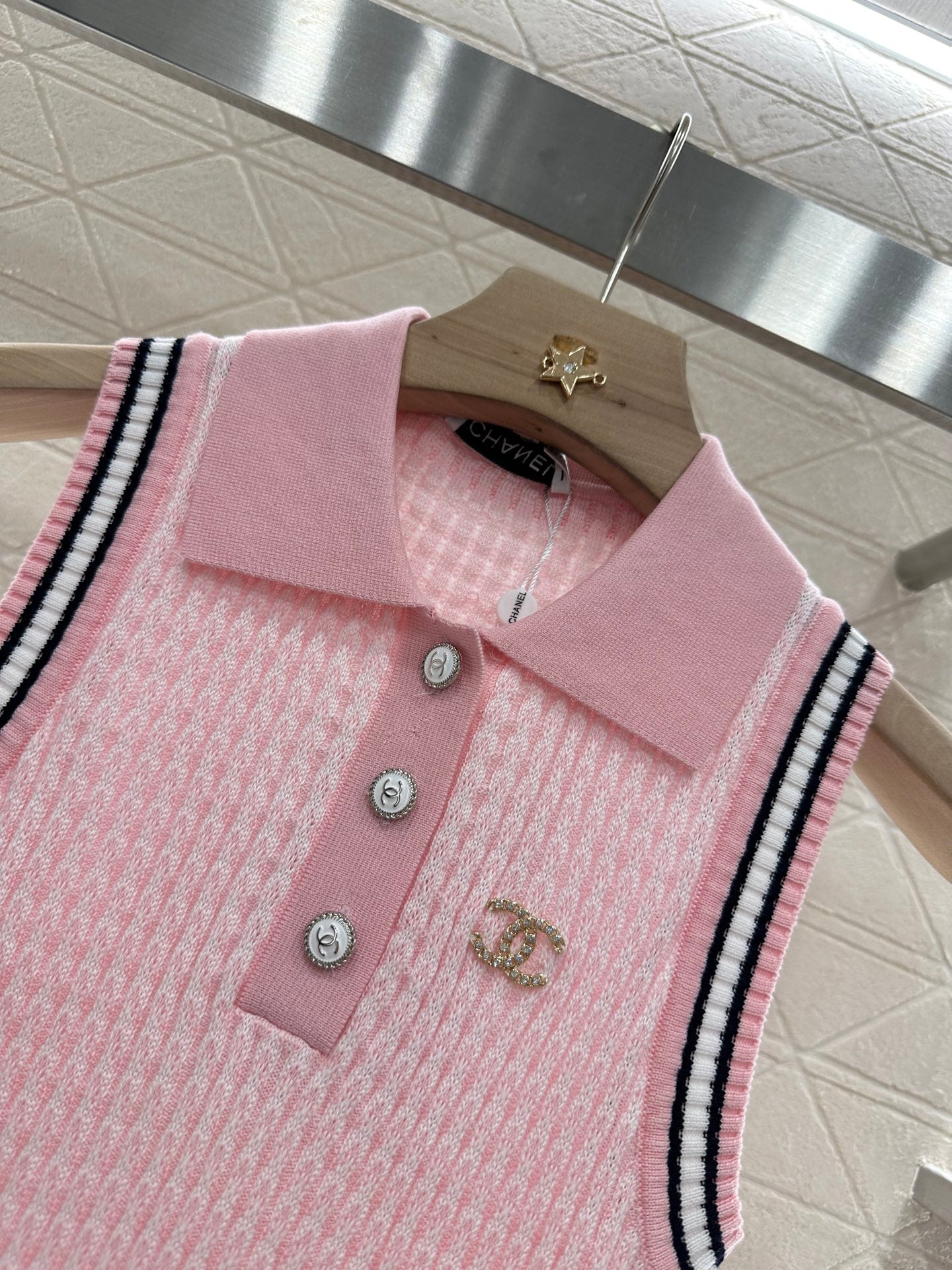 C*♥2025 new product Lapel knitted vest