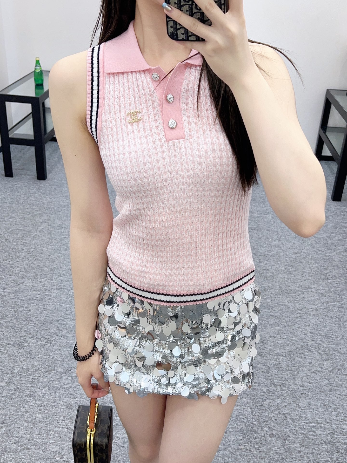 C*♥2025 new product Lapel knitted vest
