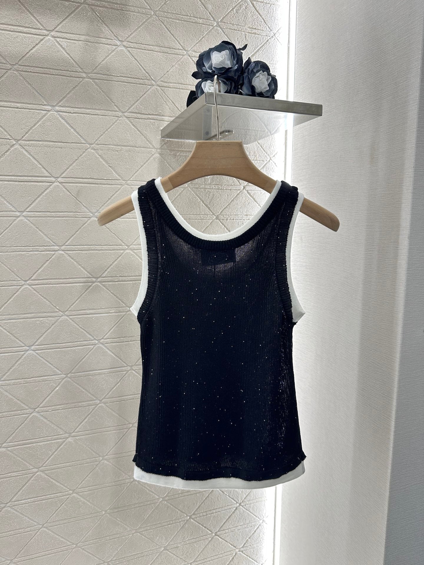 P*♥2025 new product Fake two-piece knitted vest