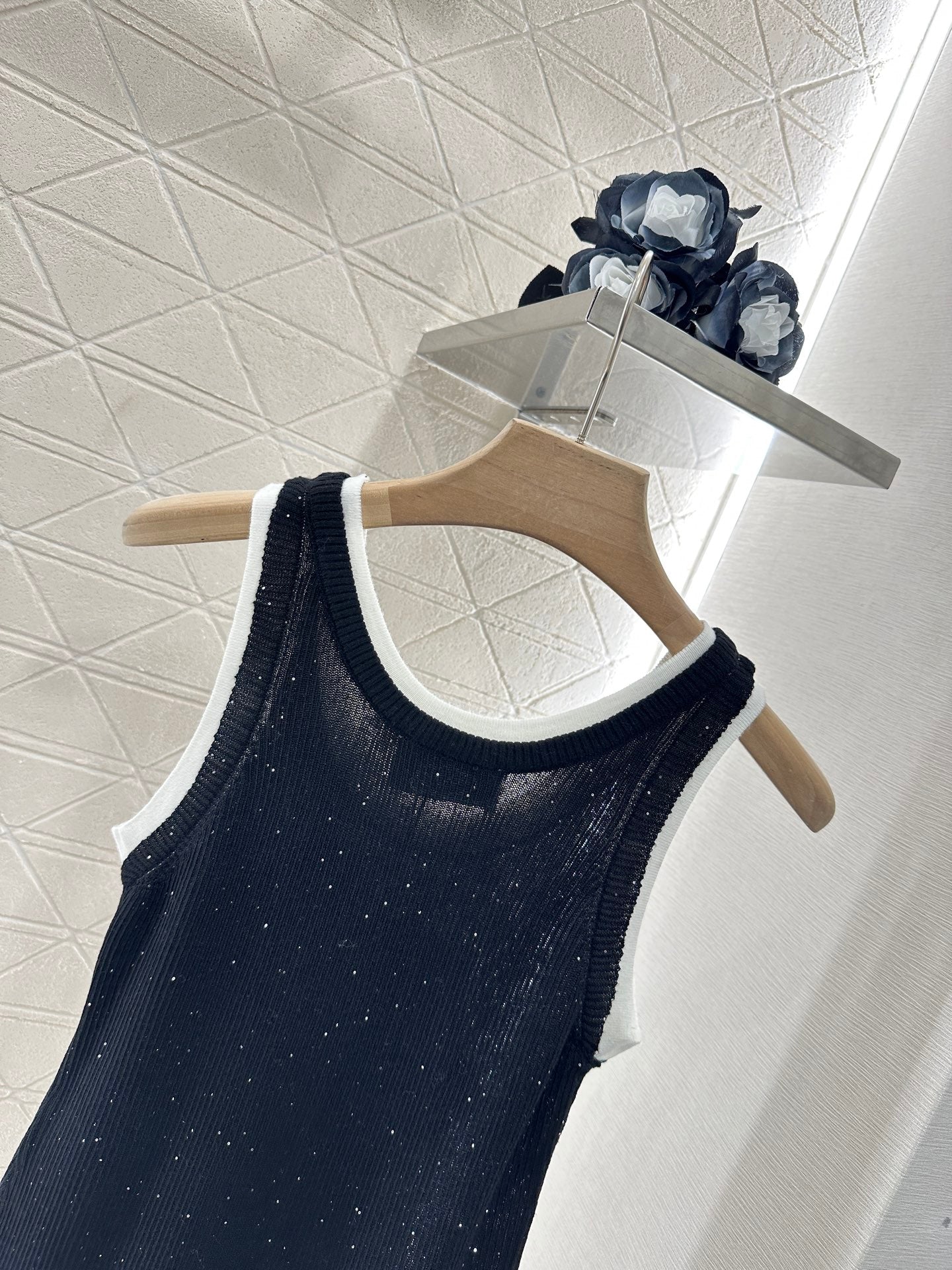 P*♥2025 new product Fake two-piece knitted vest