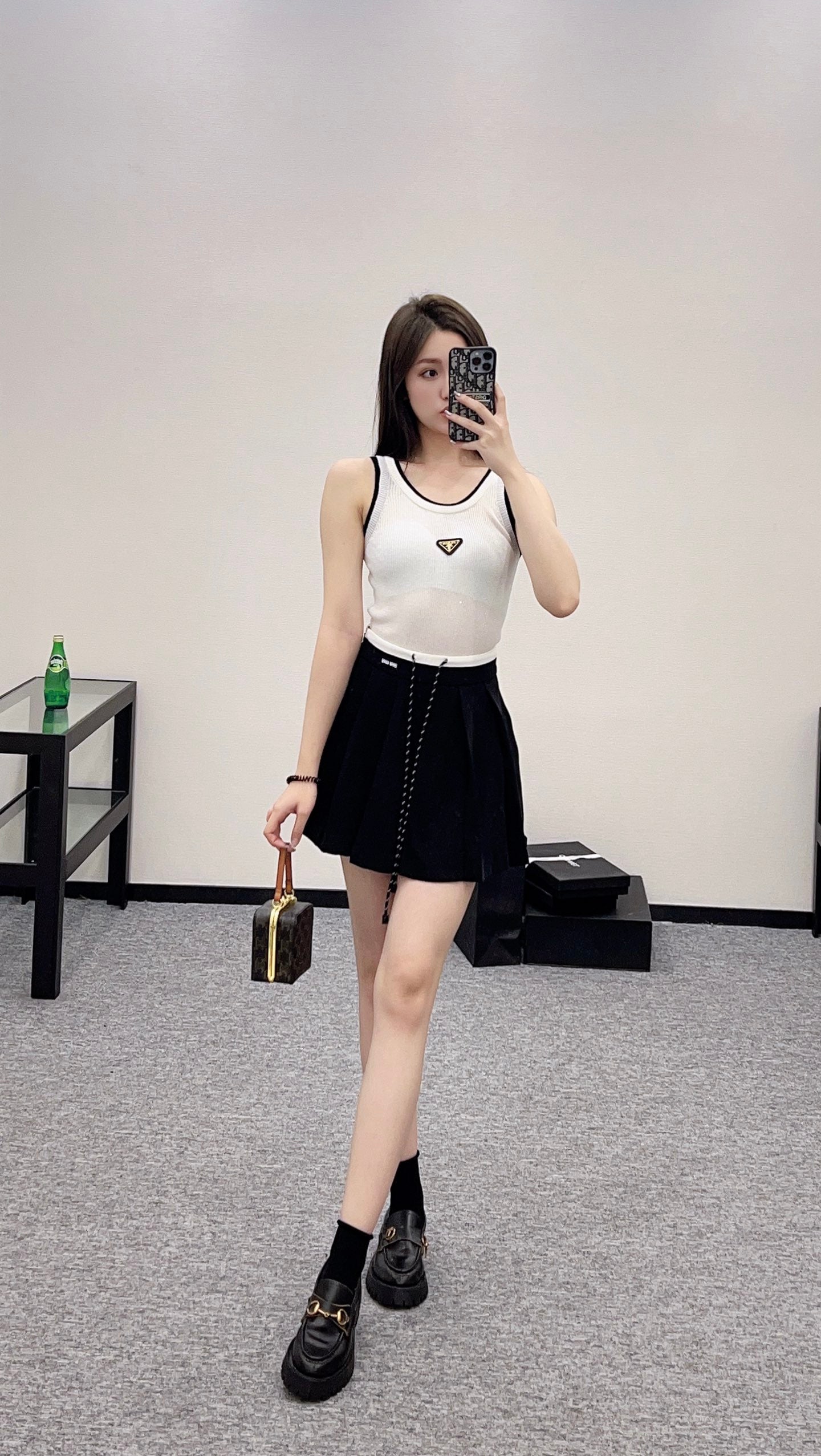 P*♥2025 new product Fake two-piece knitted vest