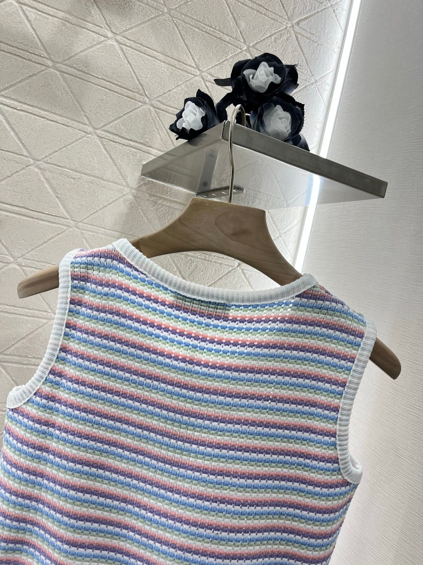 L*♥2025 new product Striped knitted vest