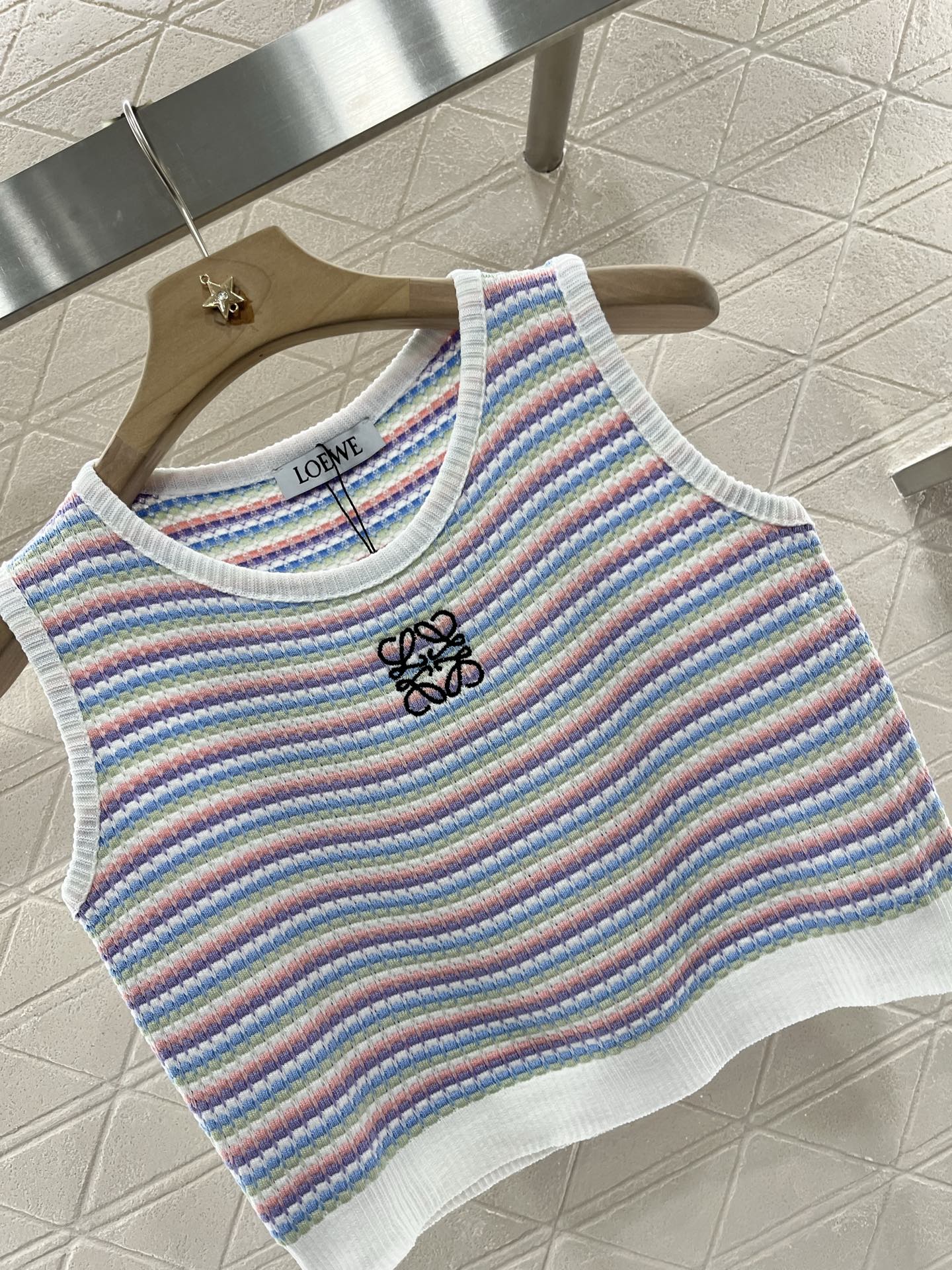 L*♥2025 new product Striped knitted vest