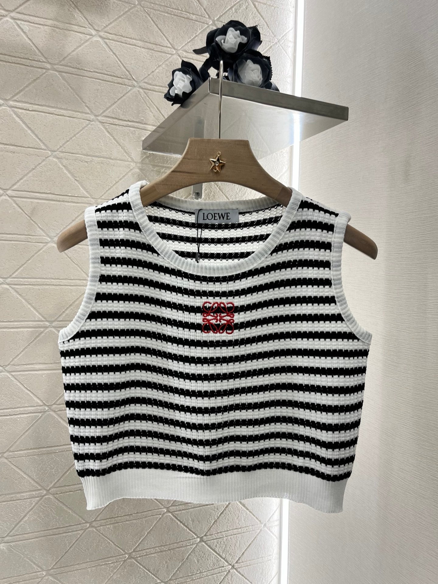 L*♥2025 new product Striped knitted vest