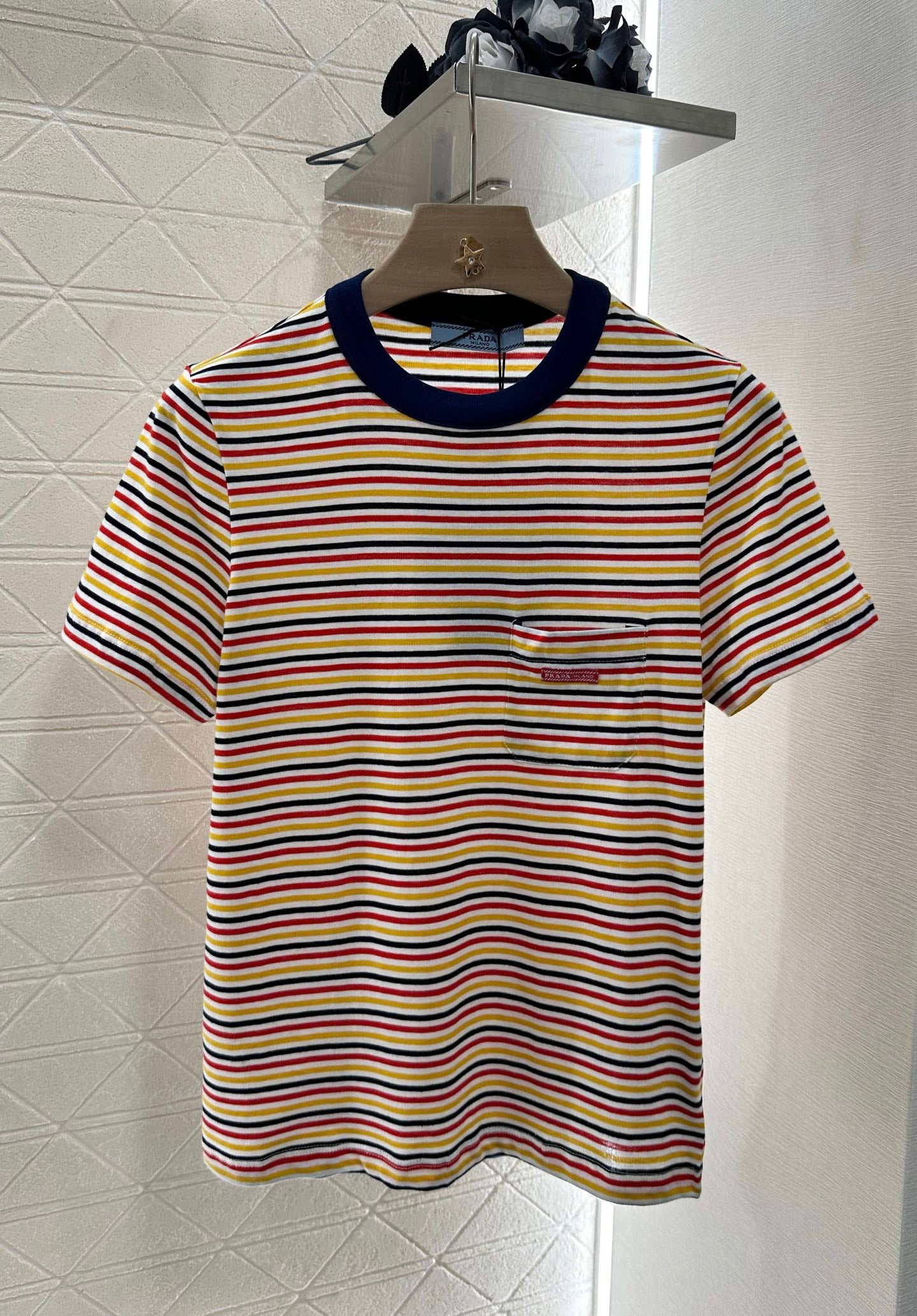 P*♥2025 new product Striped round neck