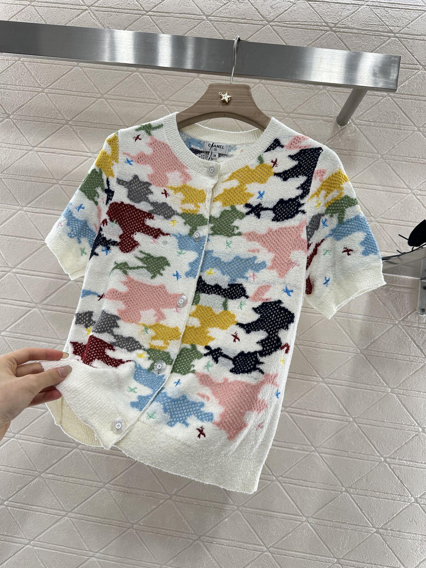 C*♥2025 new product Colorful knitted cardigan