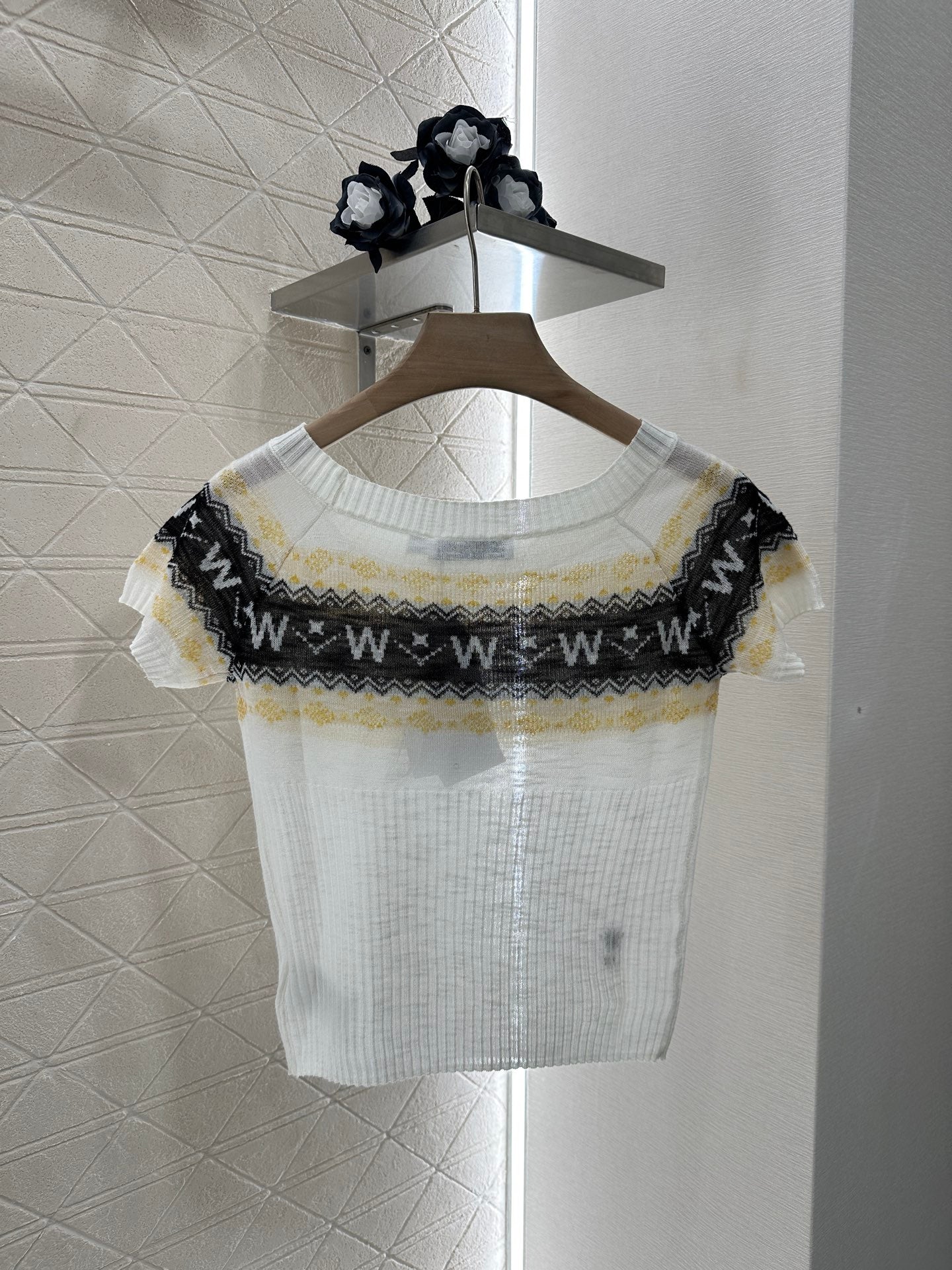 D*♥2025 new product Patterned knitted short sleeves