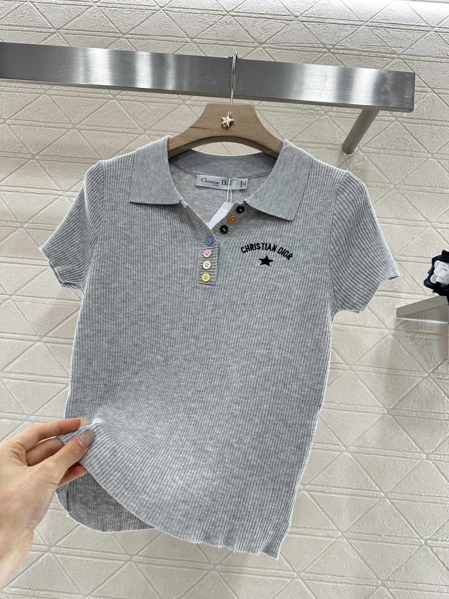 D*♥2025 new product Slim fit knitted short sleeves