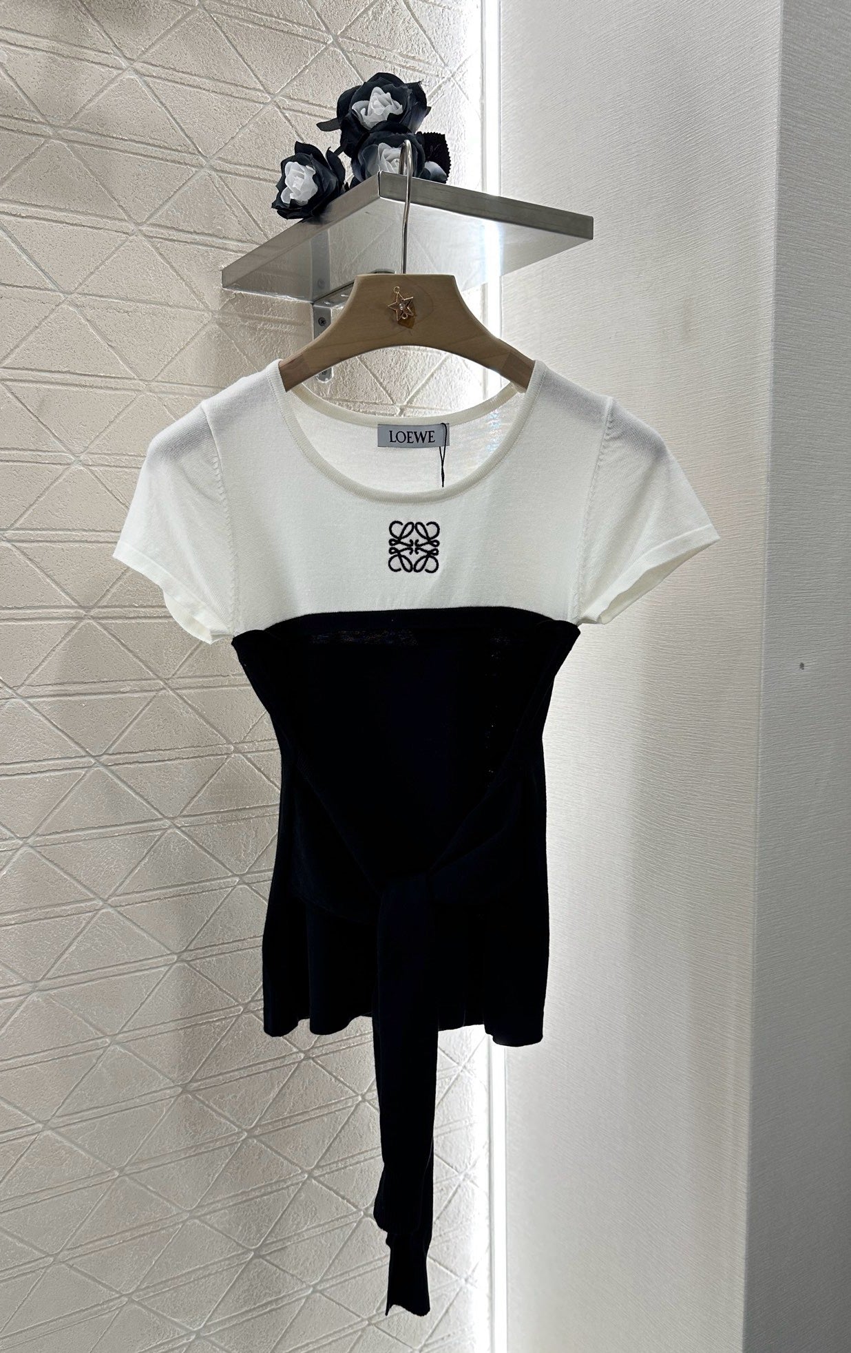 L*♥2025 new product Tie-strap knitted short sleeves