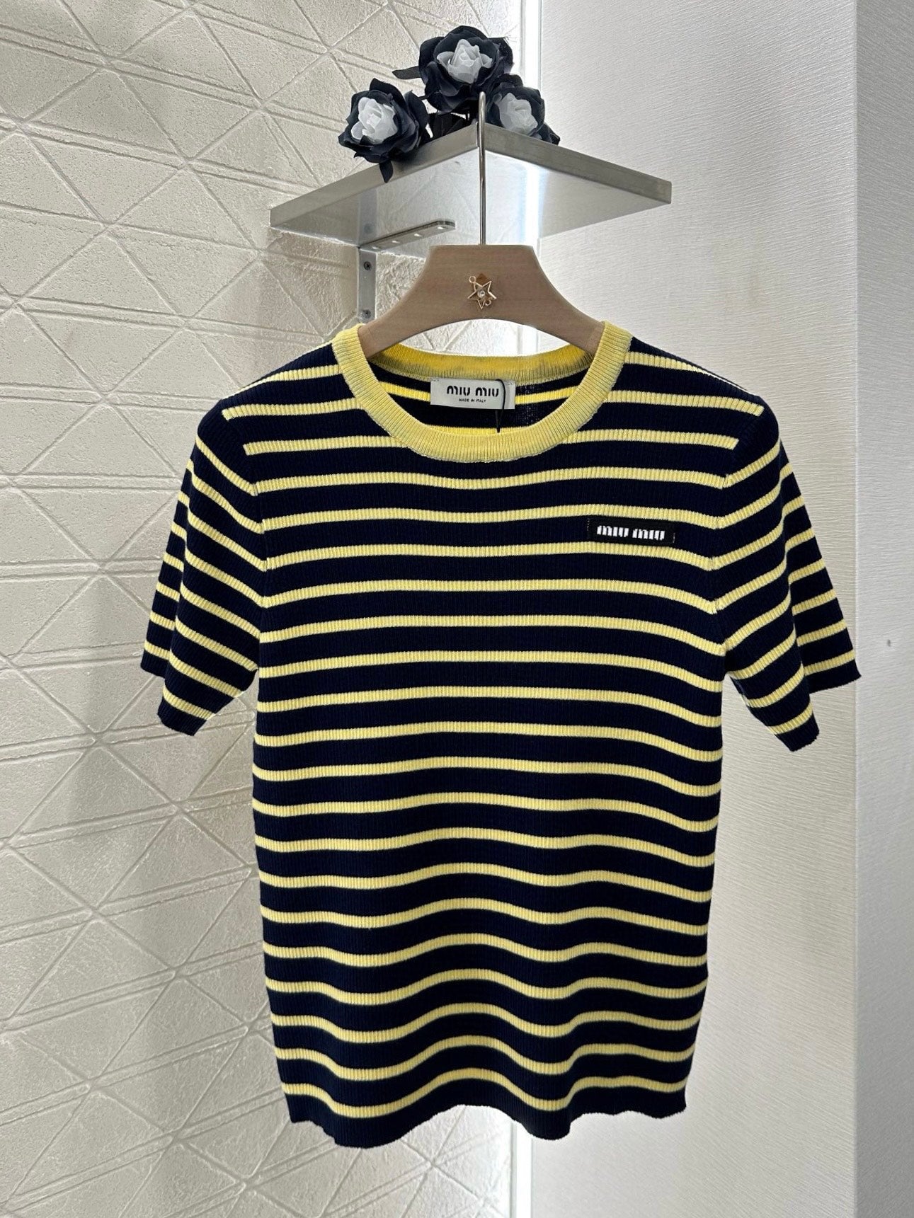 M*♥2025 new product Striped knitted short sleeves