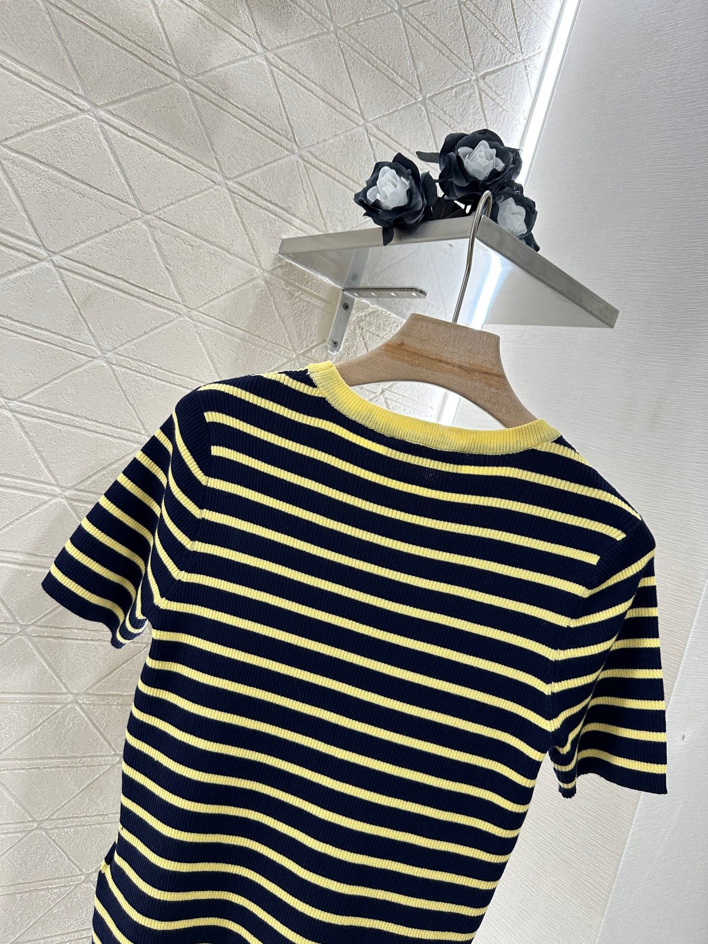 M*♥2025 new product Striped knitted short sleeves