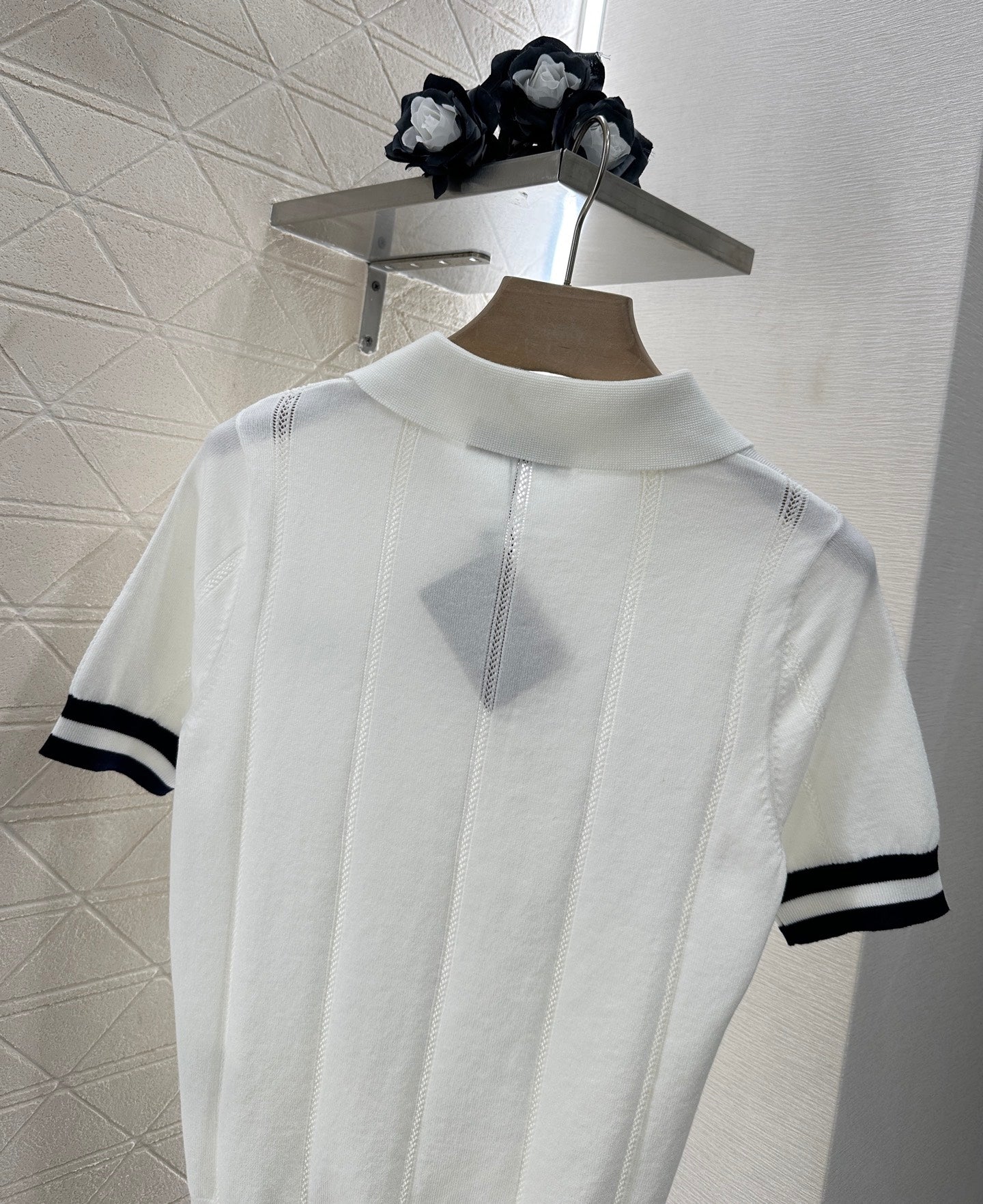 Mi*mi*♥2025 new product Knitted lapel short sleeves