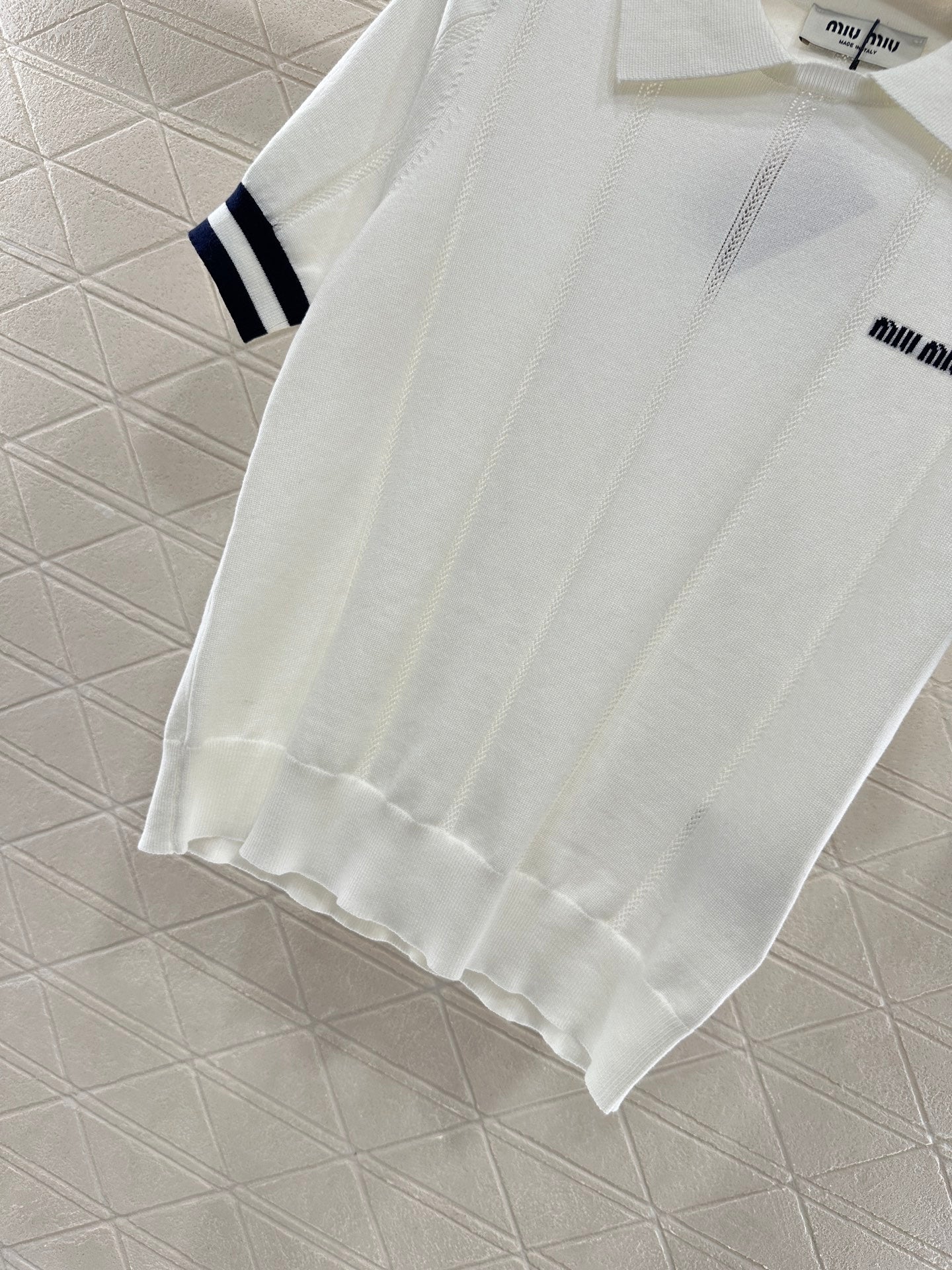 Mi*mi*♥2025 new product Knitted lapel short sleeves