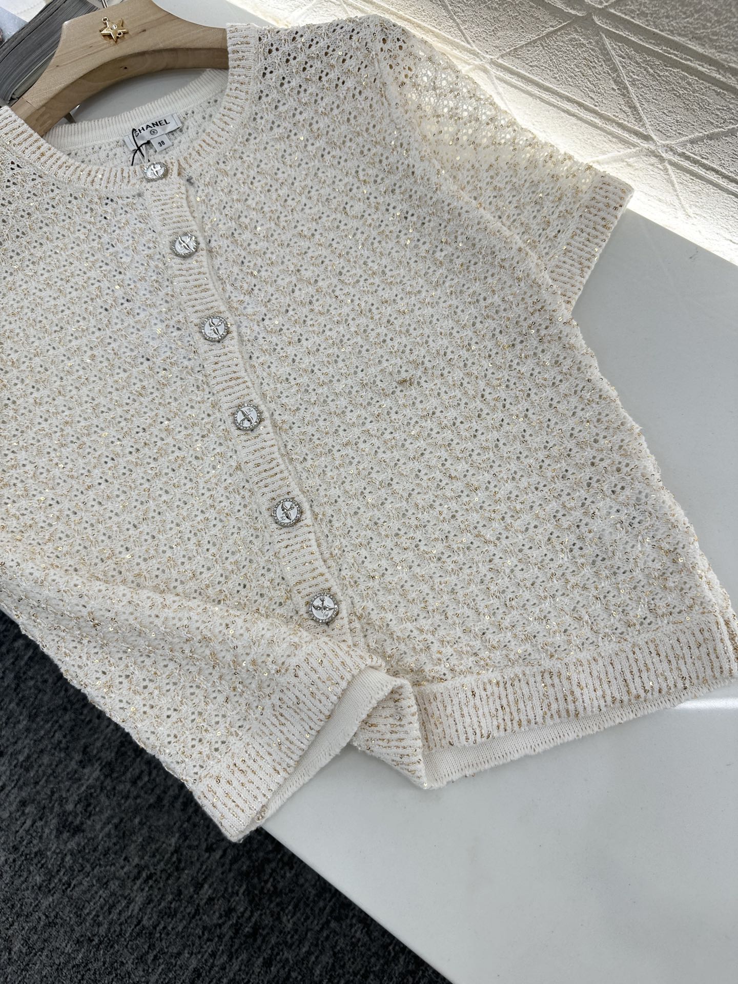 C*♥2025 new product Sequined knitted cardigan