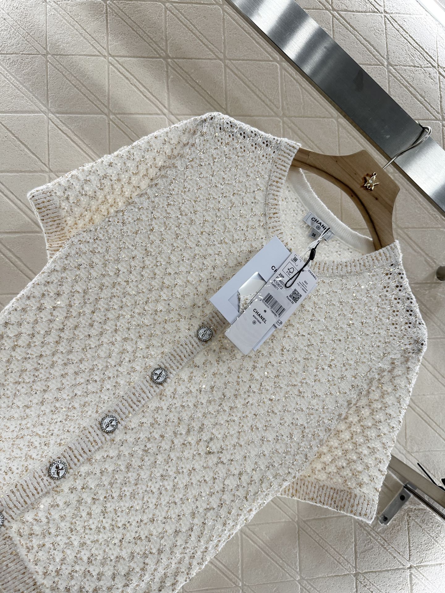 C*♥2025 new product Sequined knitted cardigan