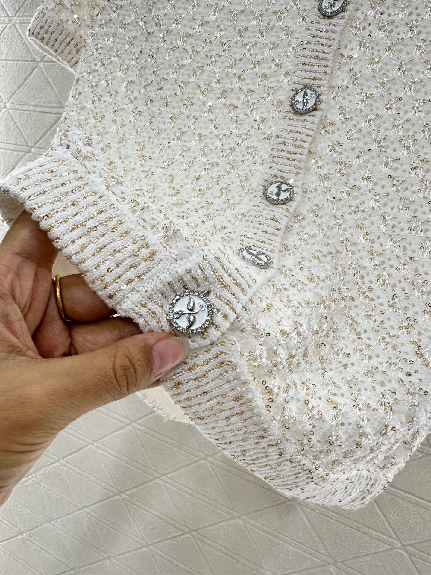 C*♥2025 new product Sequined knitted cardigan