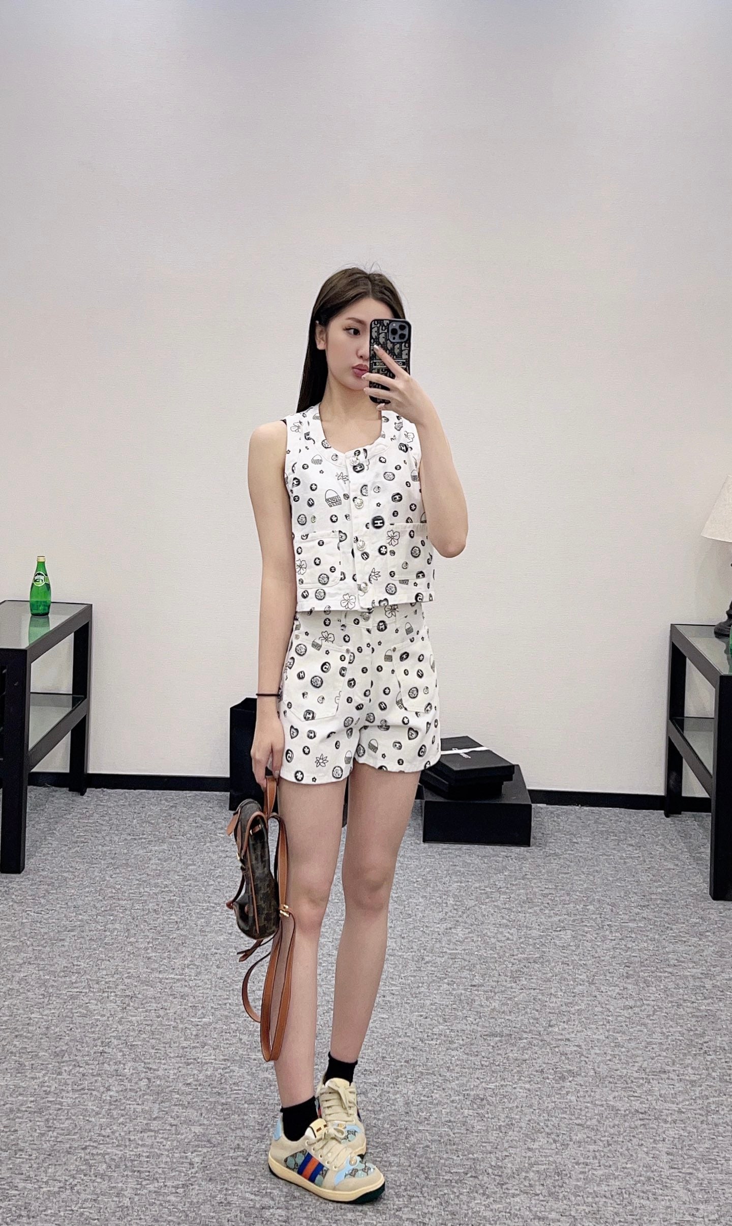 C*♥2025 new product Denim vest set