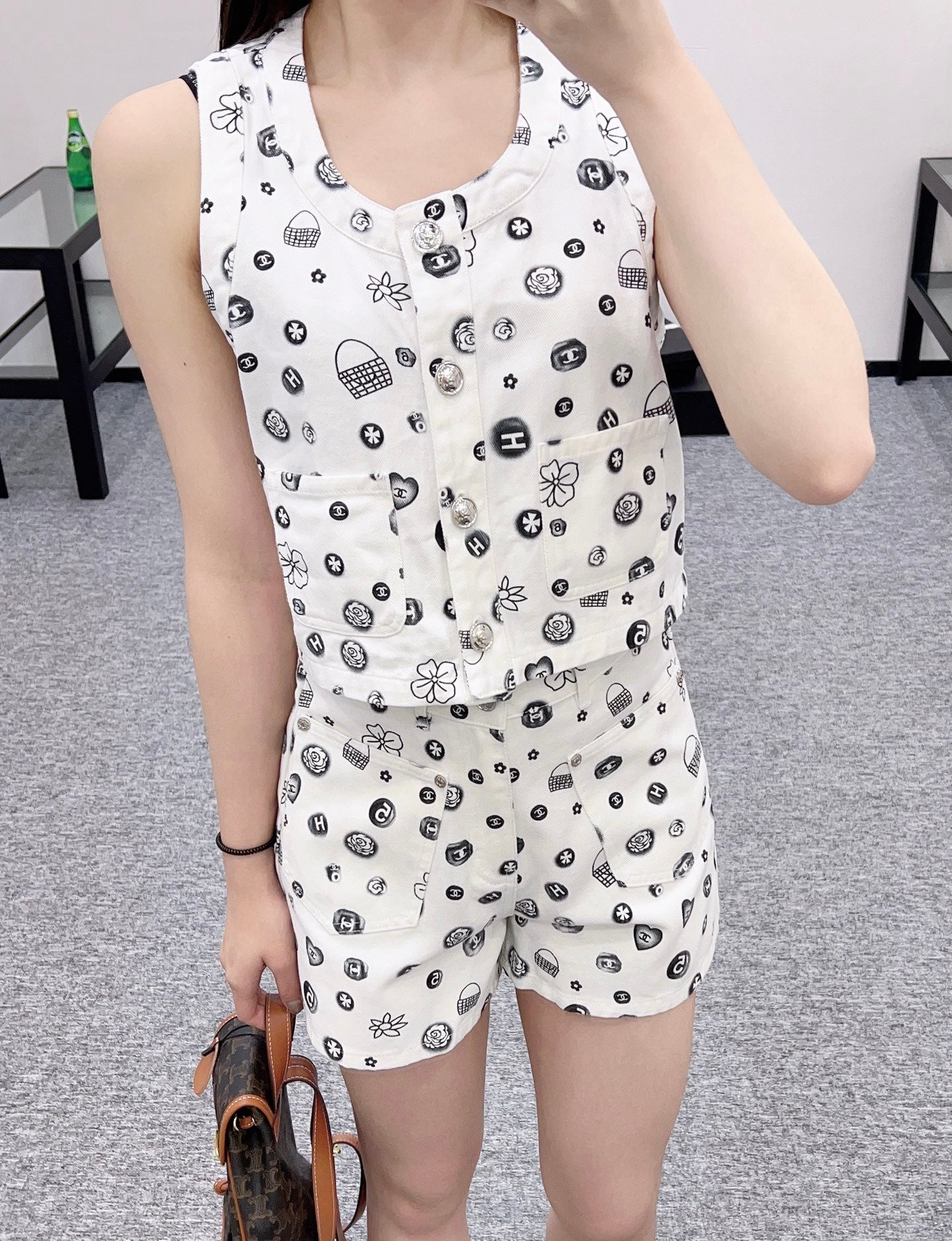 C*♥2025 new product Denim vest set