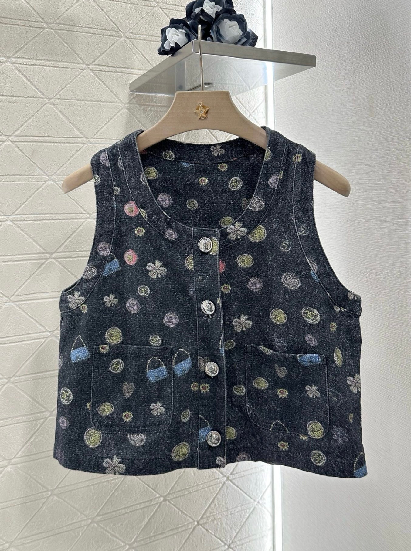 C*♥2025 new product Denim vest set
