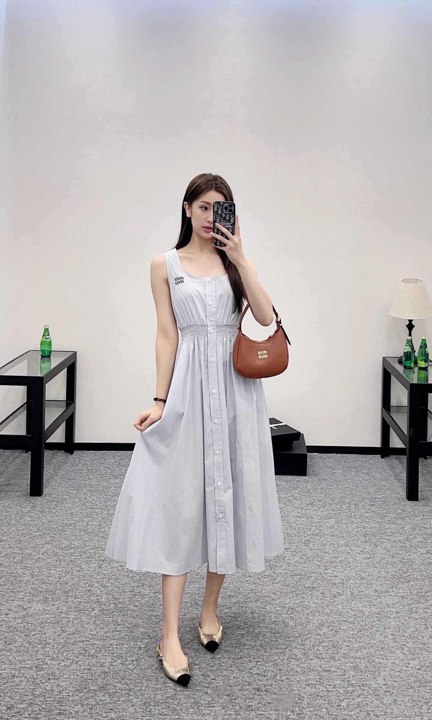 Mi*mi*♥2025 new product Striped vest dress