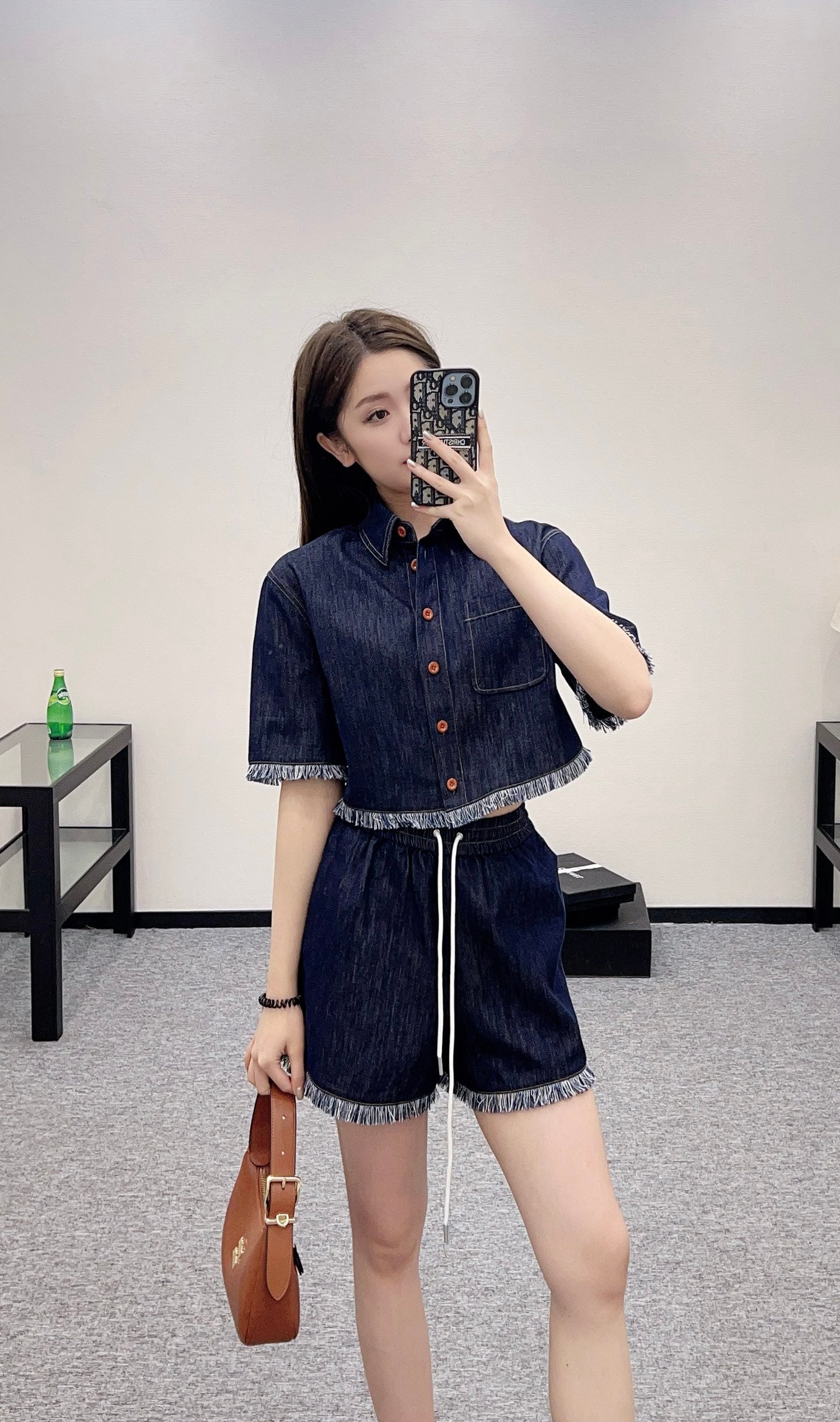 Z*♥2025 new product Denim shirt set
