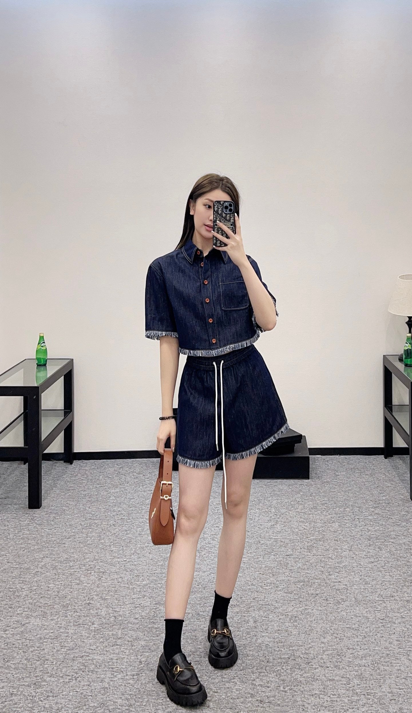 Z*♥2025 new product Denim shirt set