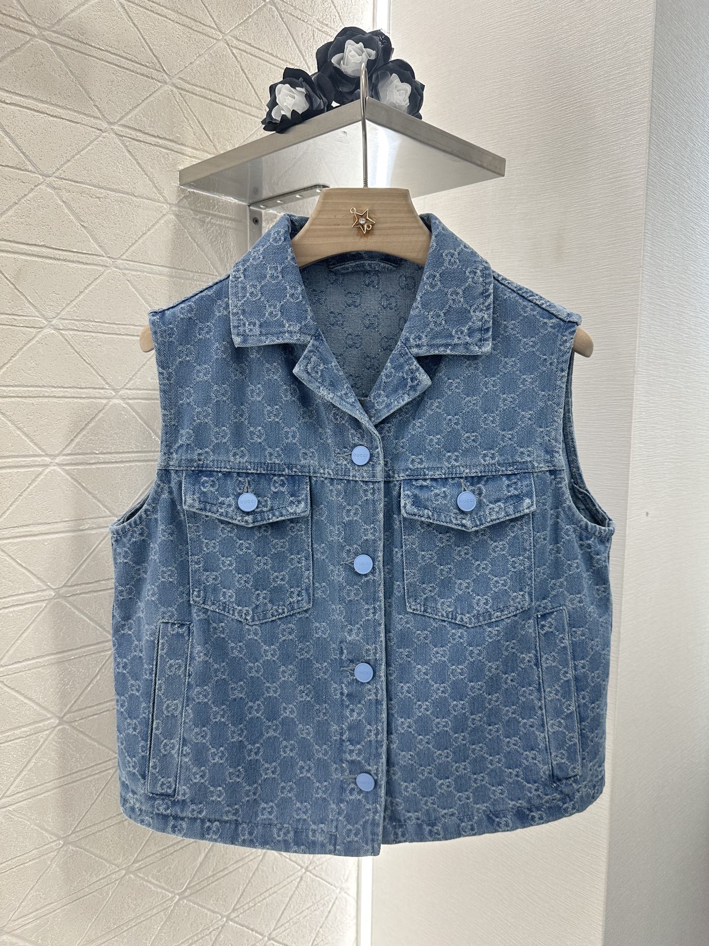 G*♥New Arrival Denim vest and shorts set